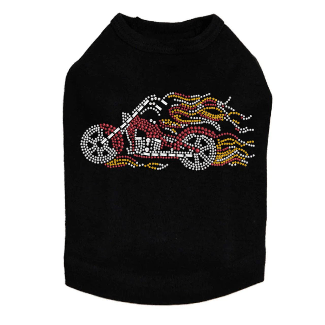 Motorcycle - Red with Flames - Dog Tank - Image 2
