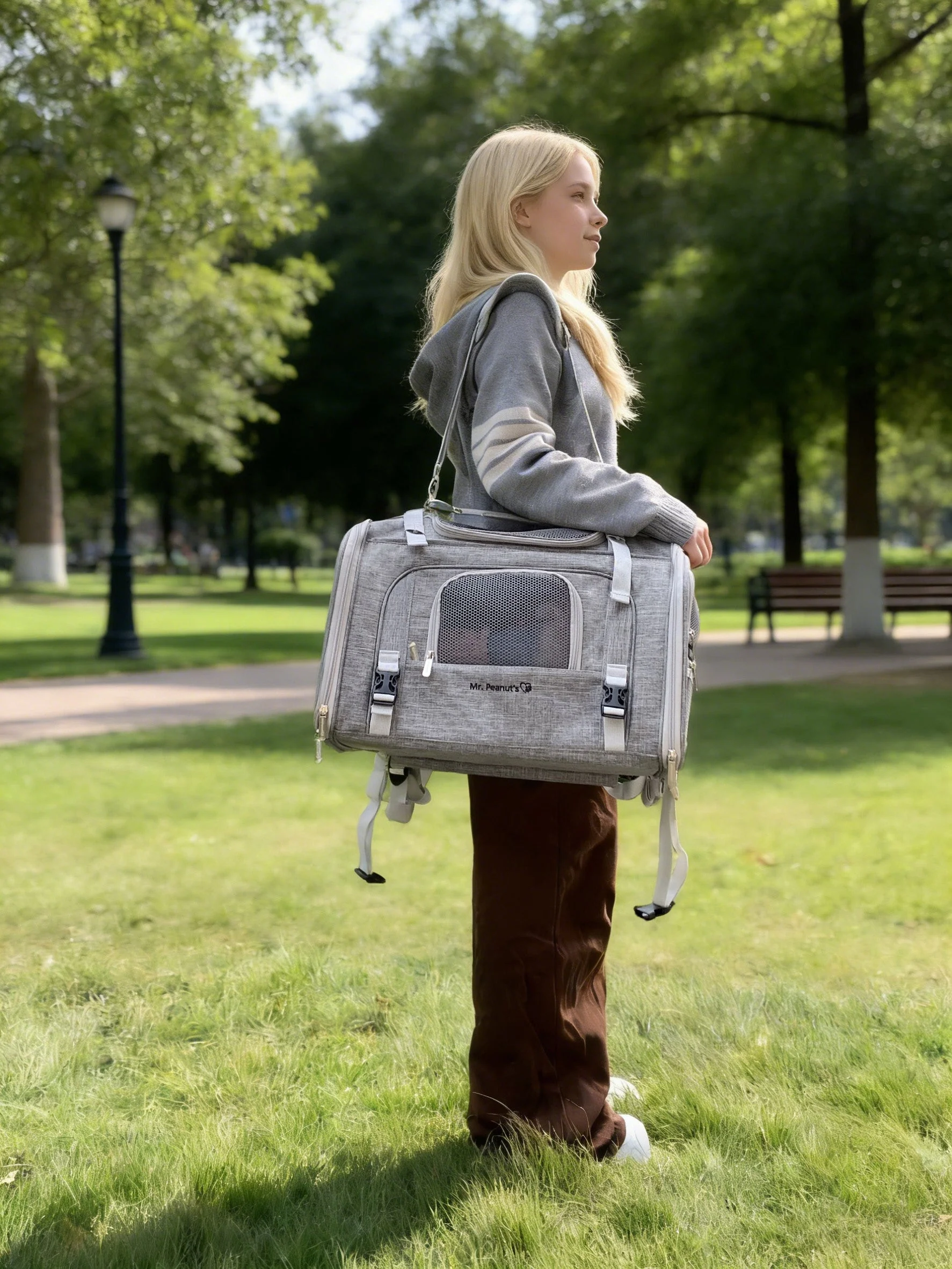 Mr. Peanuts Monterey Series Airline Compliant Horizontal Backpack Pet Carrier - Image 14