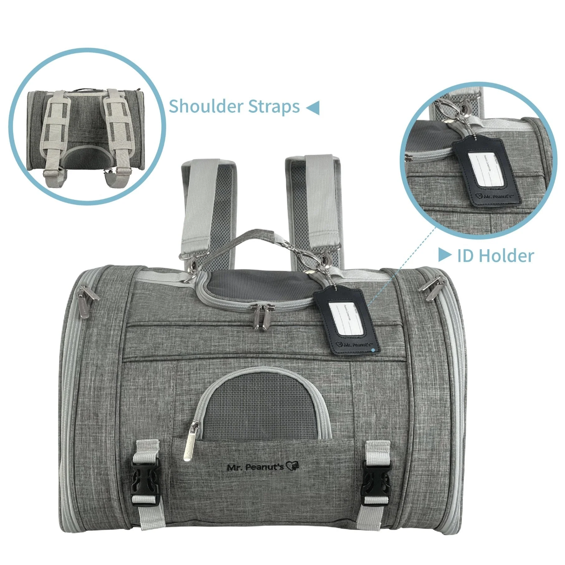 Mr. Peanuts Monterey Series Airline Compliant Horizontal Backpack Pet Carrier - Image 26