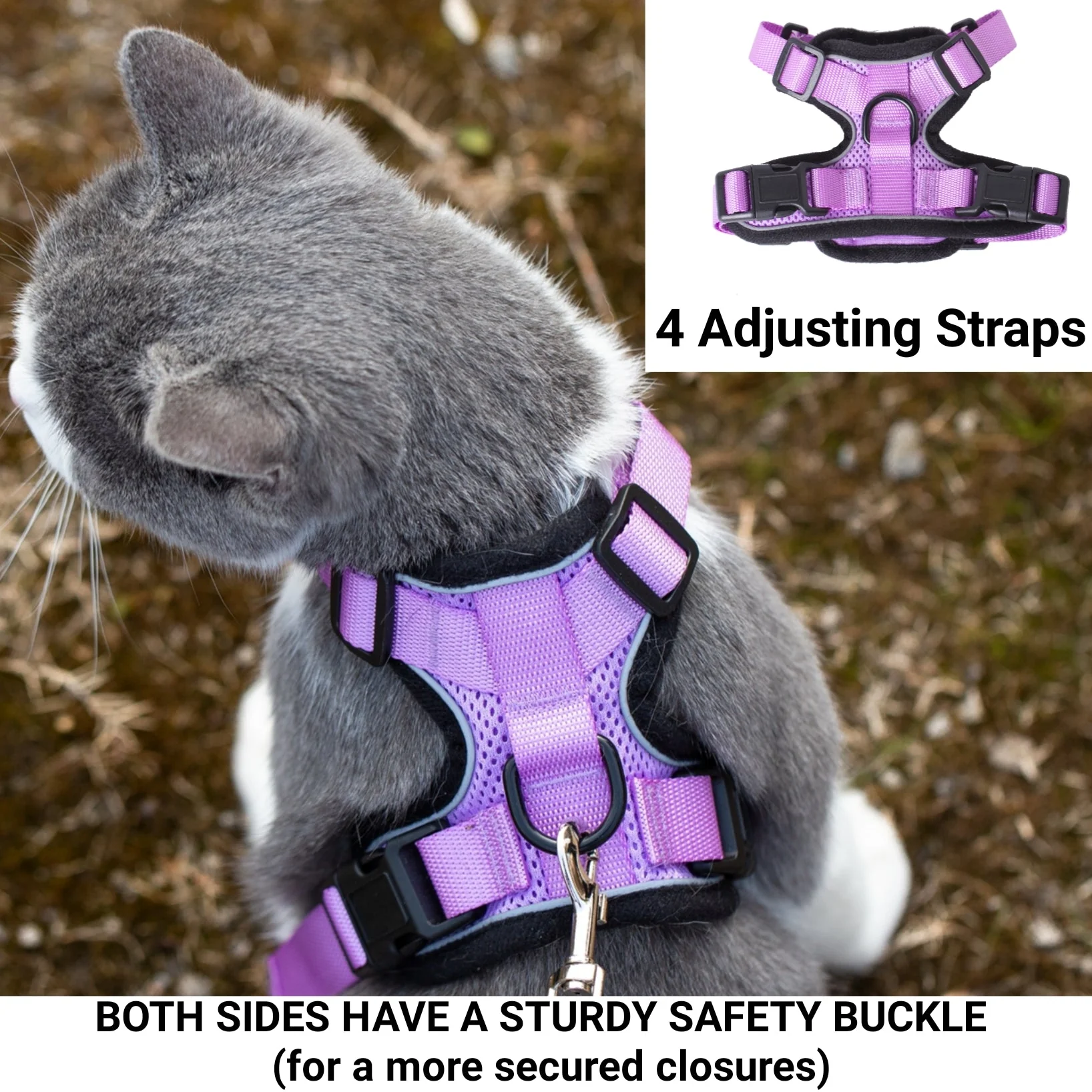Mr. Peanuts PurrTrek Reflective Cat Harness with Matching Leash - Image 5