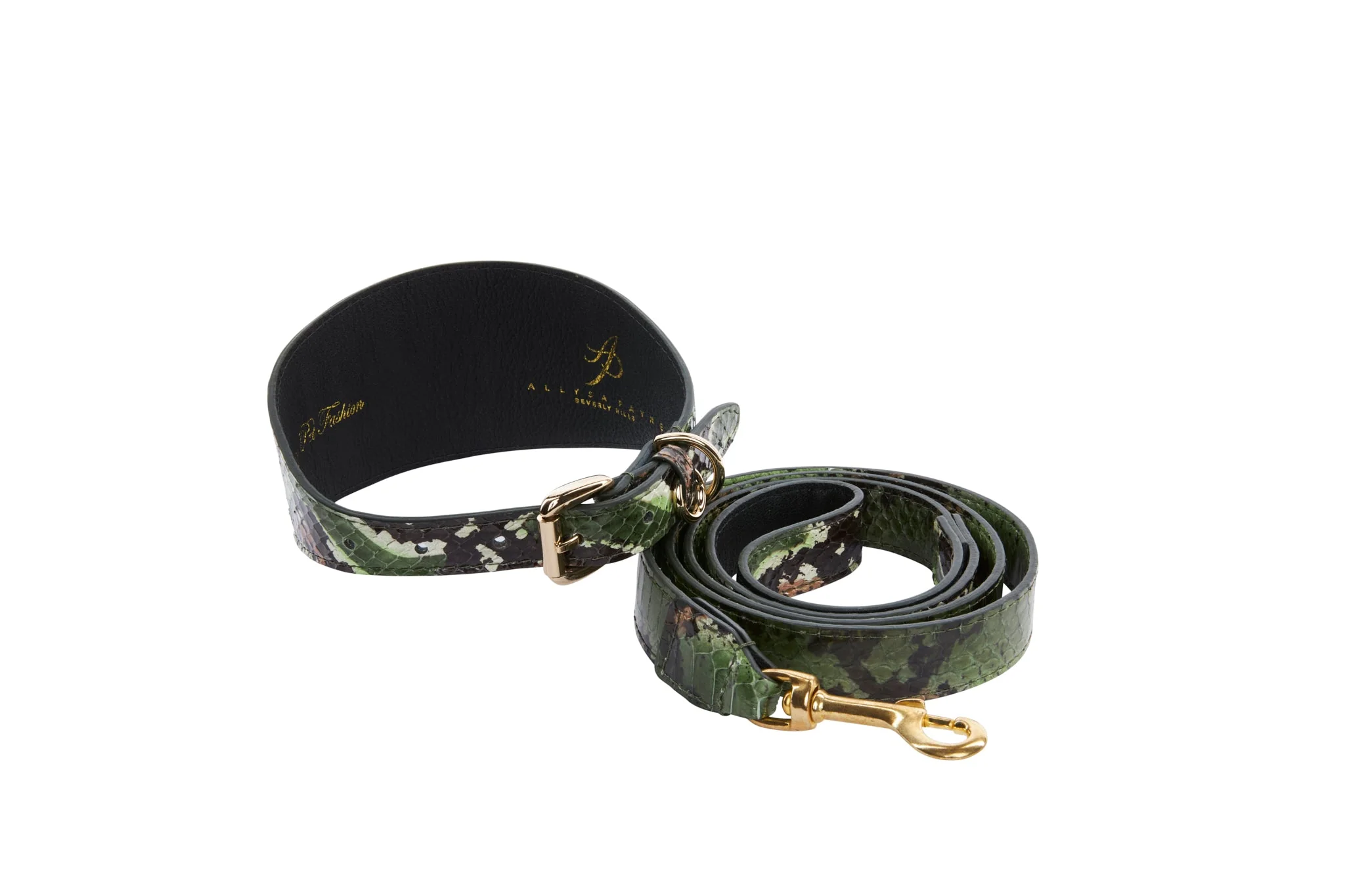 Multi Color Green Snake 3” Wide Style Collar & Leash Set - Image 5