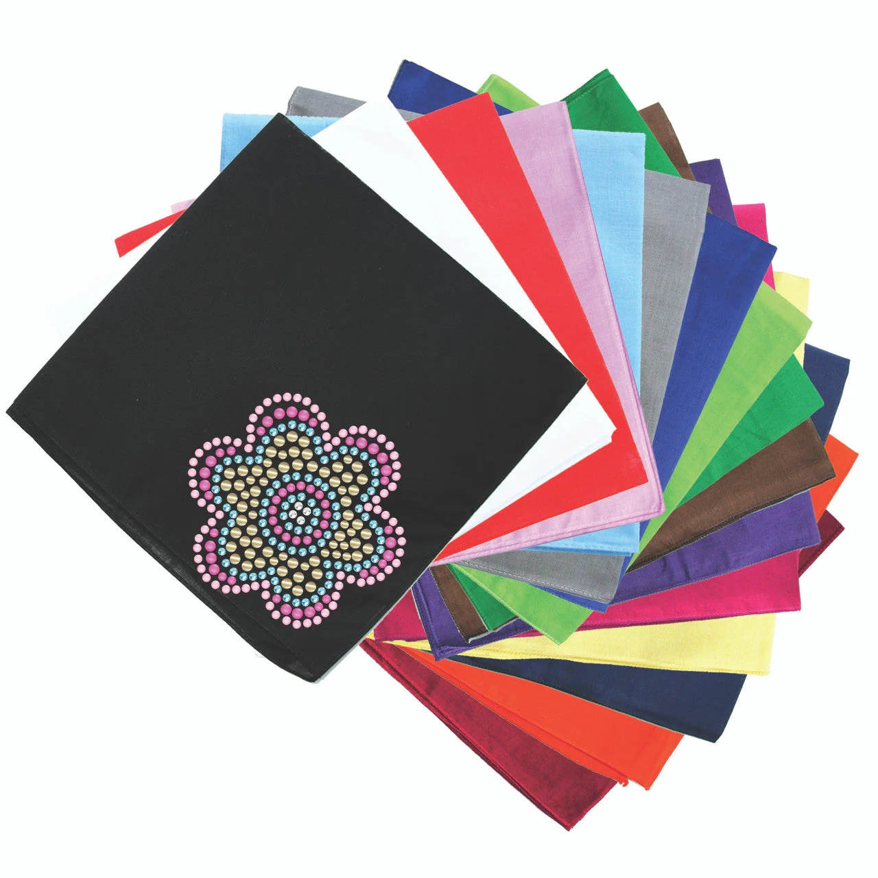 Multicolor Nailhead Flower - Bandanna - Image 2