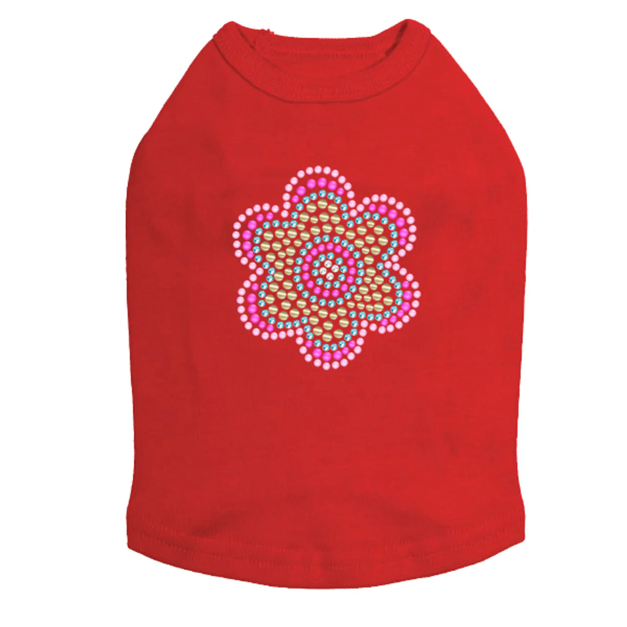 Multicolor Nailhead Flower - Dog Tank - Image 4