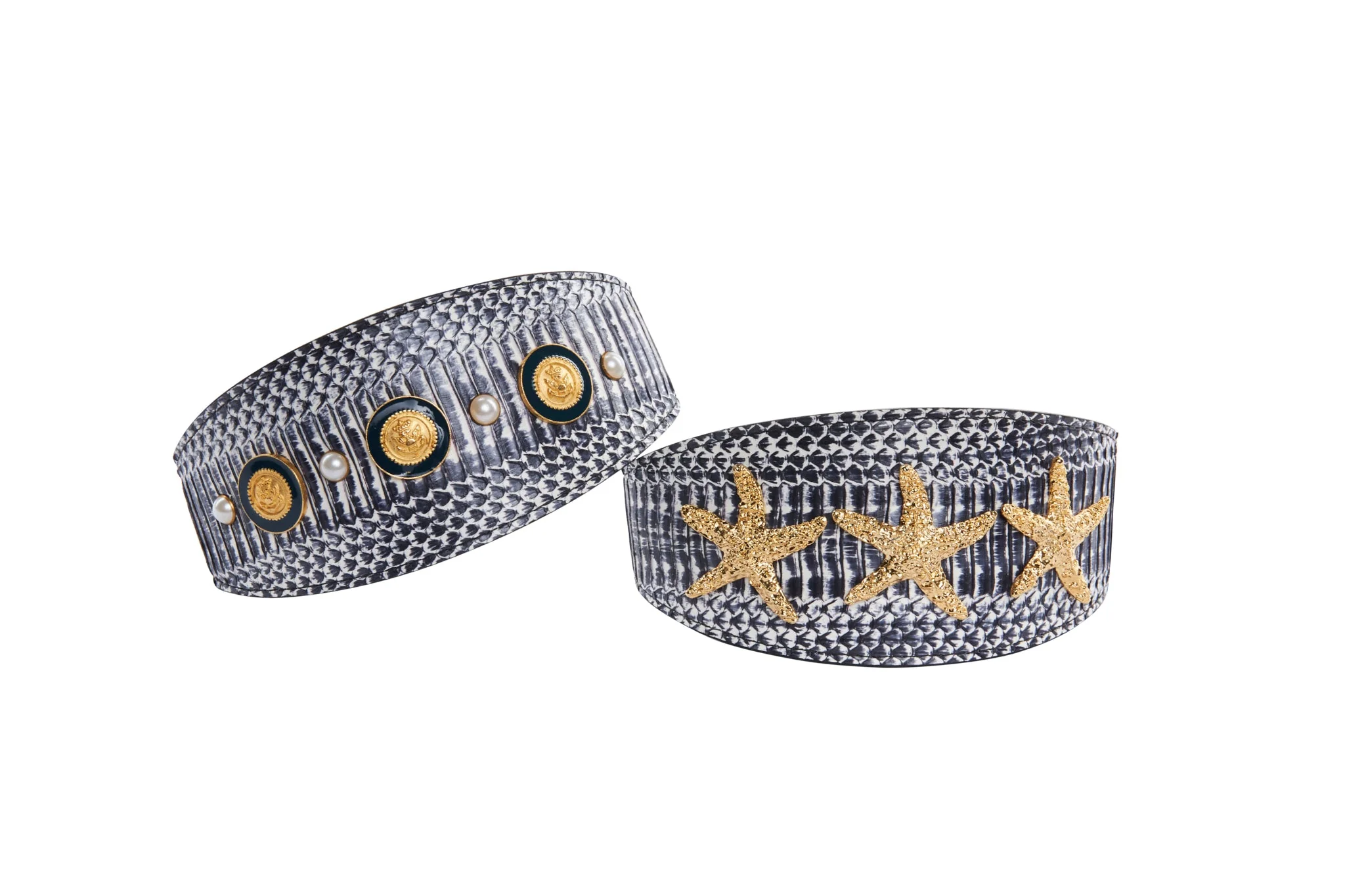Nautical Collection. White & Navy Snake Set Of 2 - Image 3