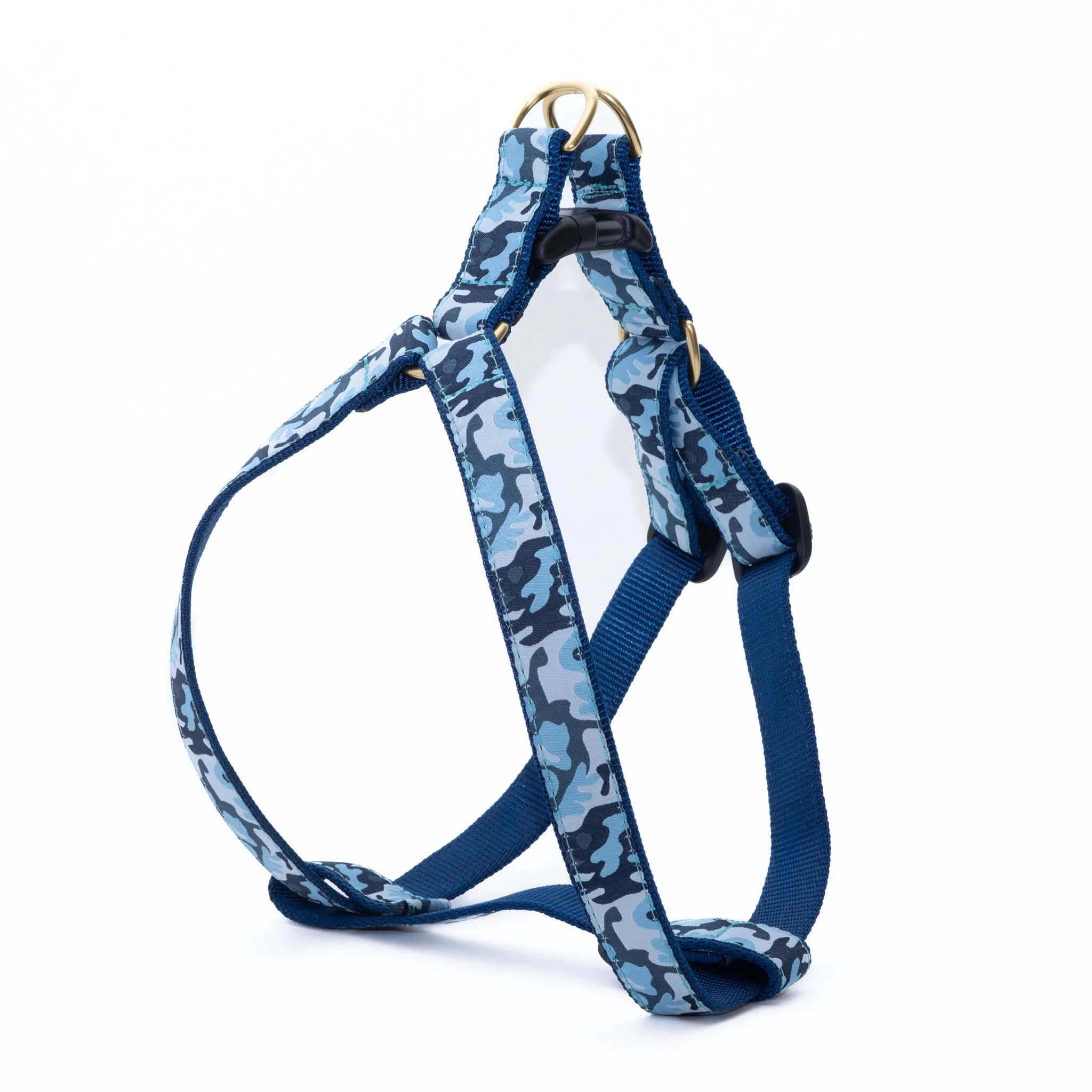 Up Country Navy Camo Dog Cast Brass Dog Harness