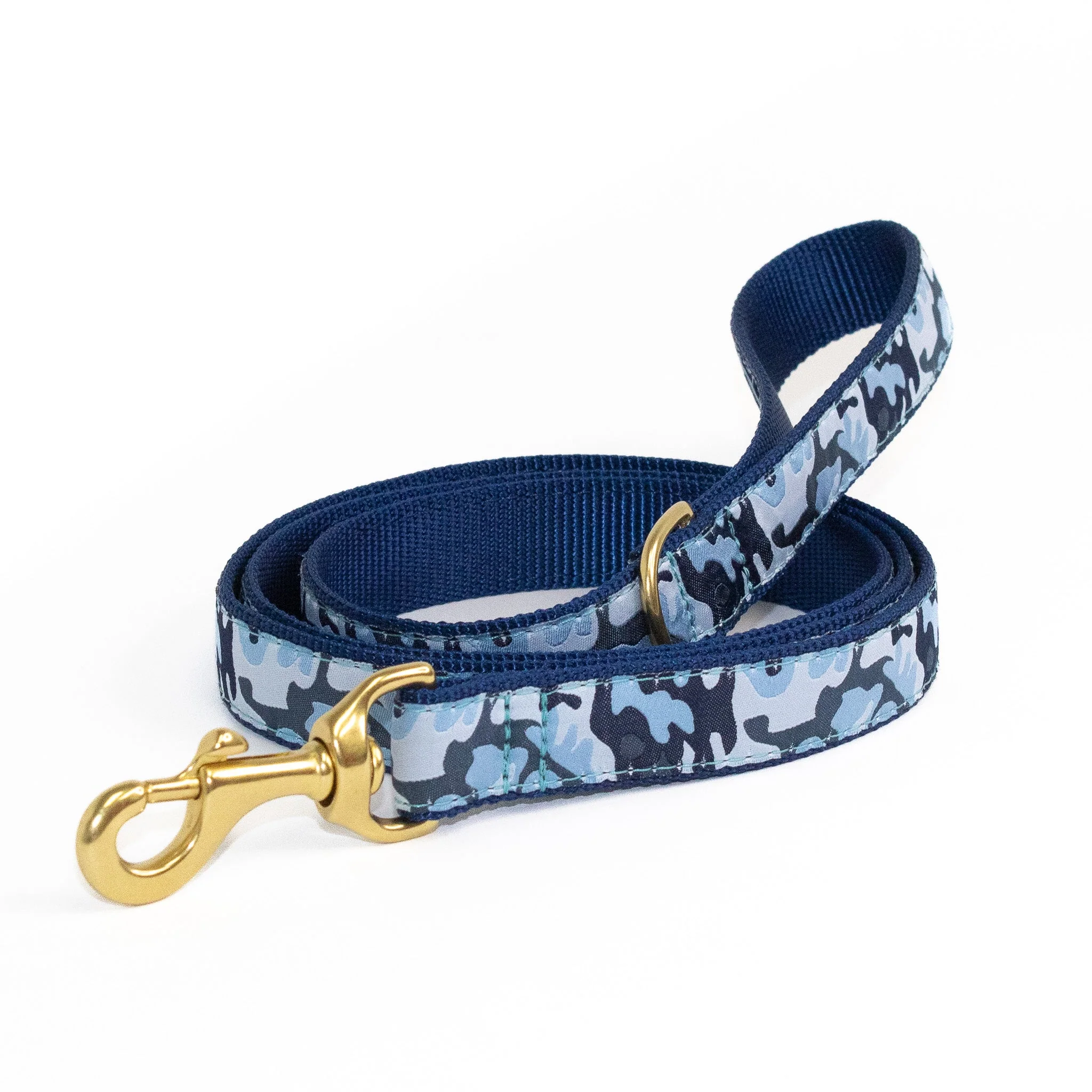 Up Country Navy Camo Cast Brass Dog Leash