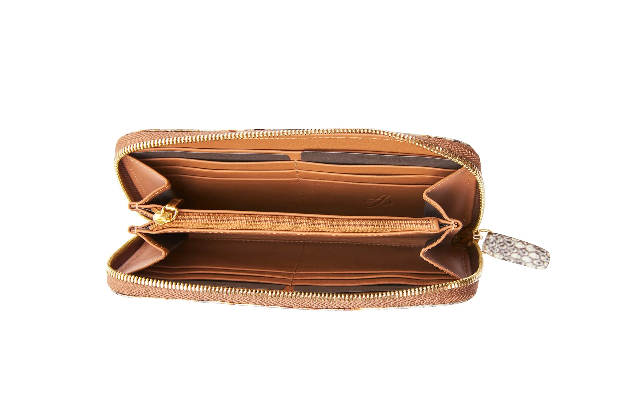 Neutral Brown & Gold Zipper Wallet - Image 3