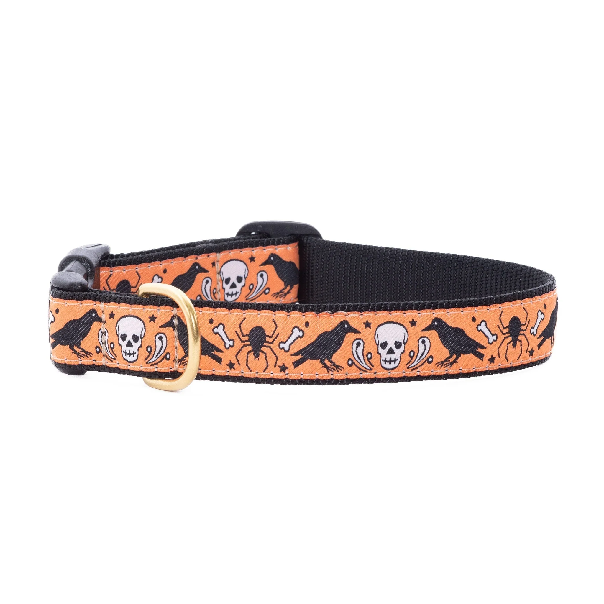 Up Country Nevermore Wide Cast Brass Dog Collar