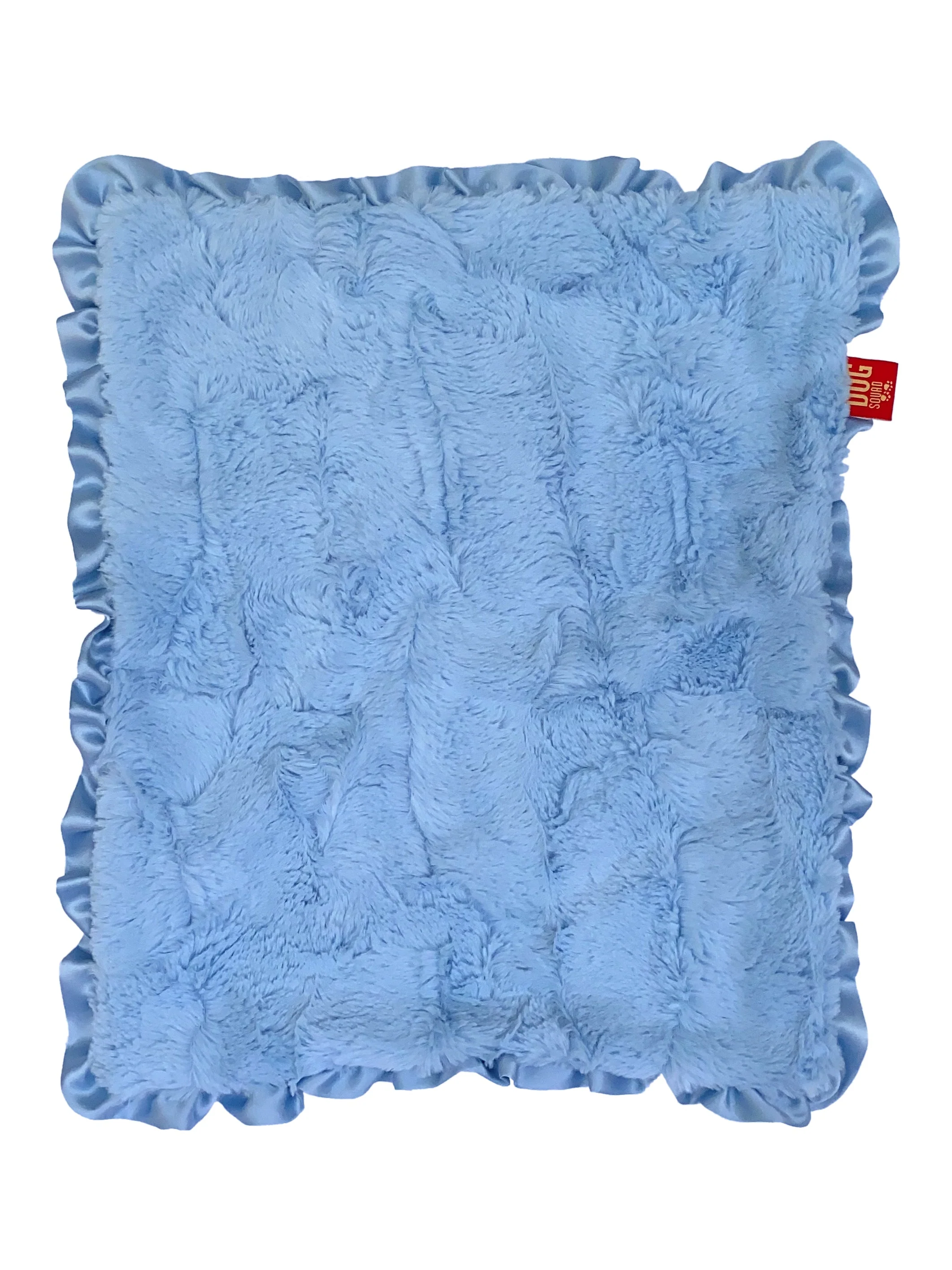 NEW Carrier Square Ruffled Blanket 14"x17", Bella Light Blue - Image 3