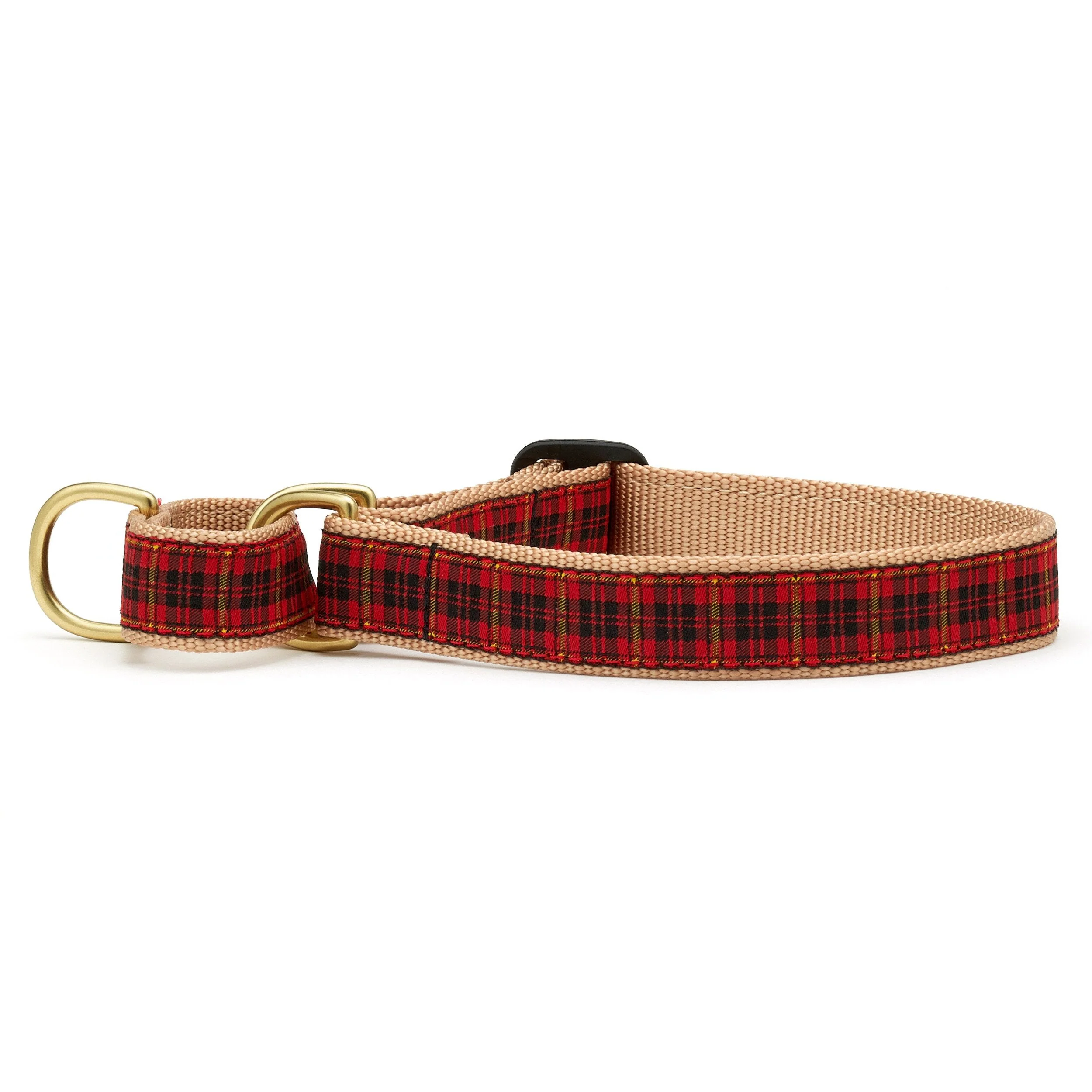 Up Country New Red Plaid Cast Brass Martingale Collar