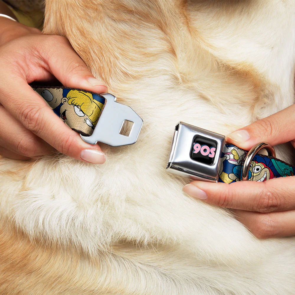 Nick 90'S Icon Full Color Black/Blue/Pink Seatbelt Buckle Collar - Nick 90's Rewind 16-Character Poses Navy Blue - Image 8