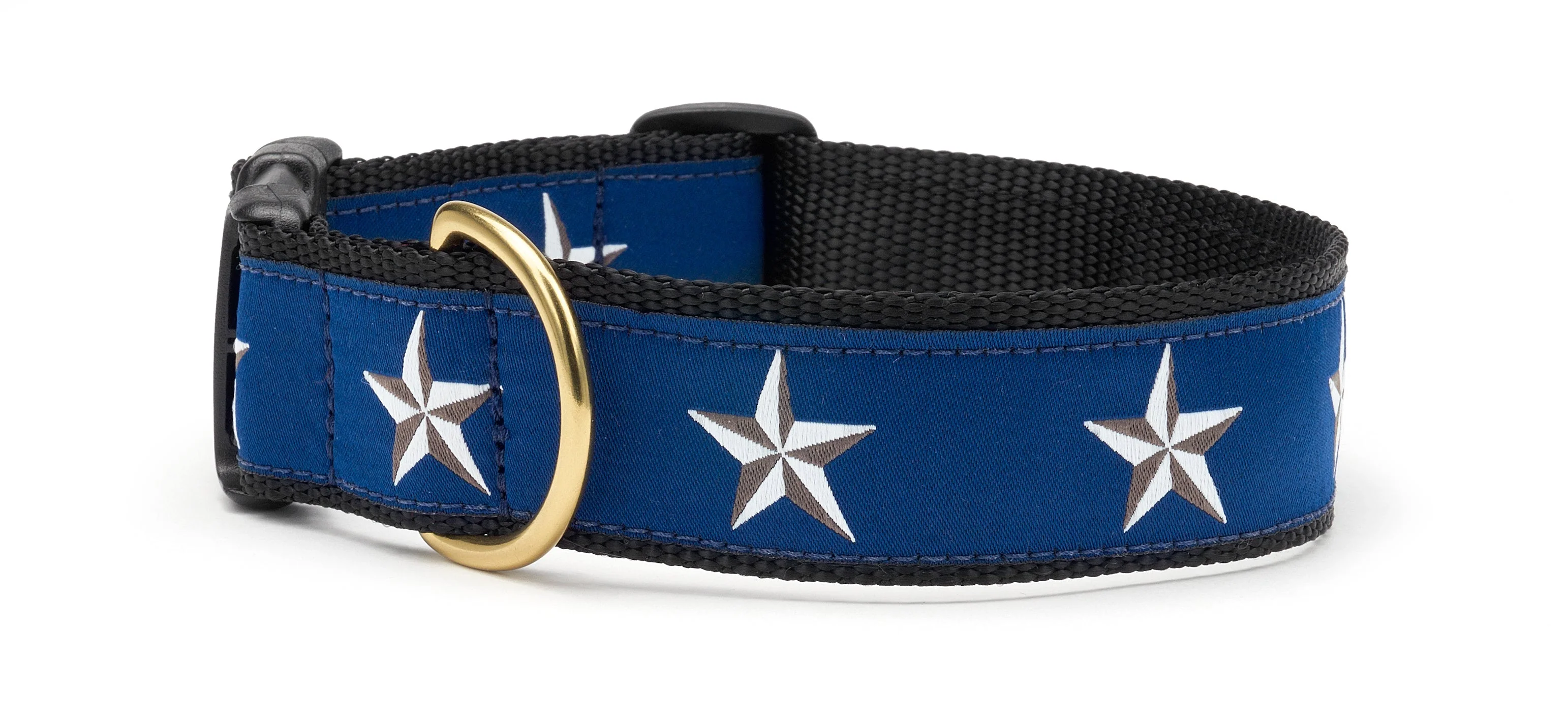 Up Country North Star Extra Wide 1.5" Cast Brass Dog Collar