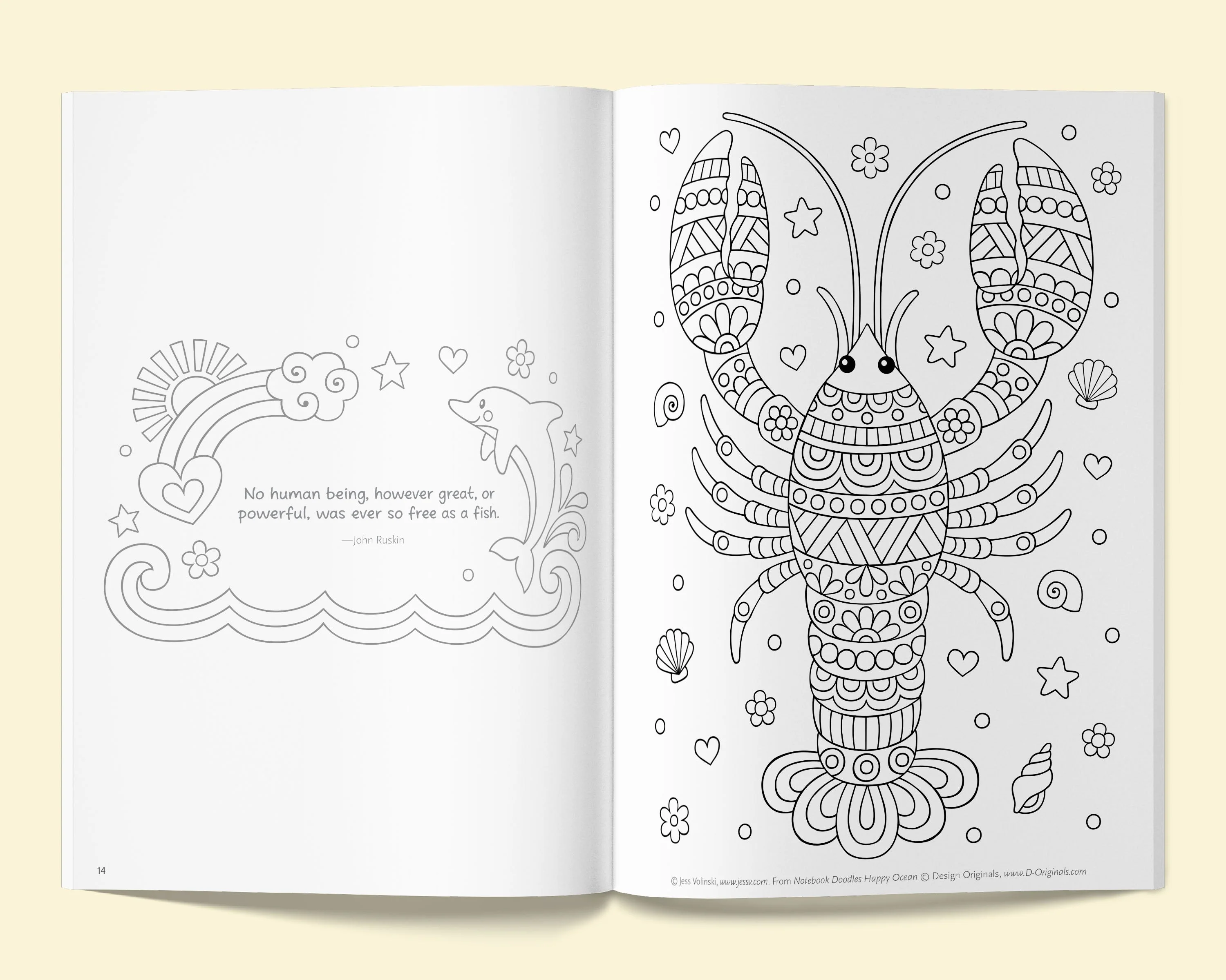 Notebook Doodles Happy Ocean Coloring Book Customized - Image 5