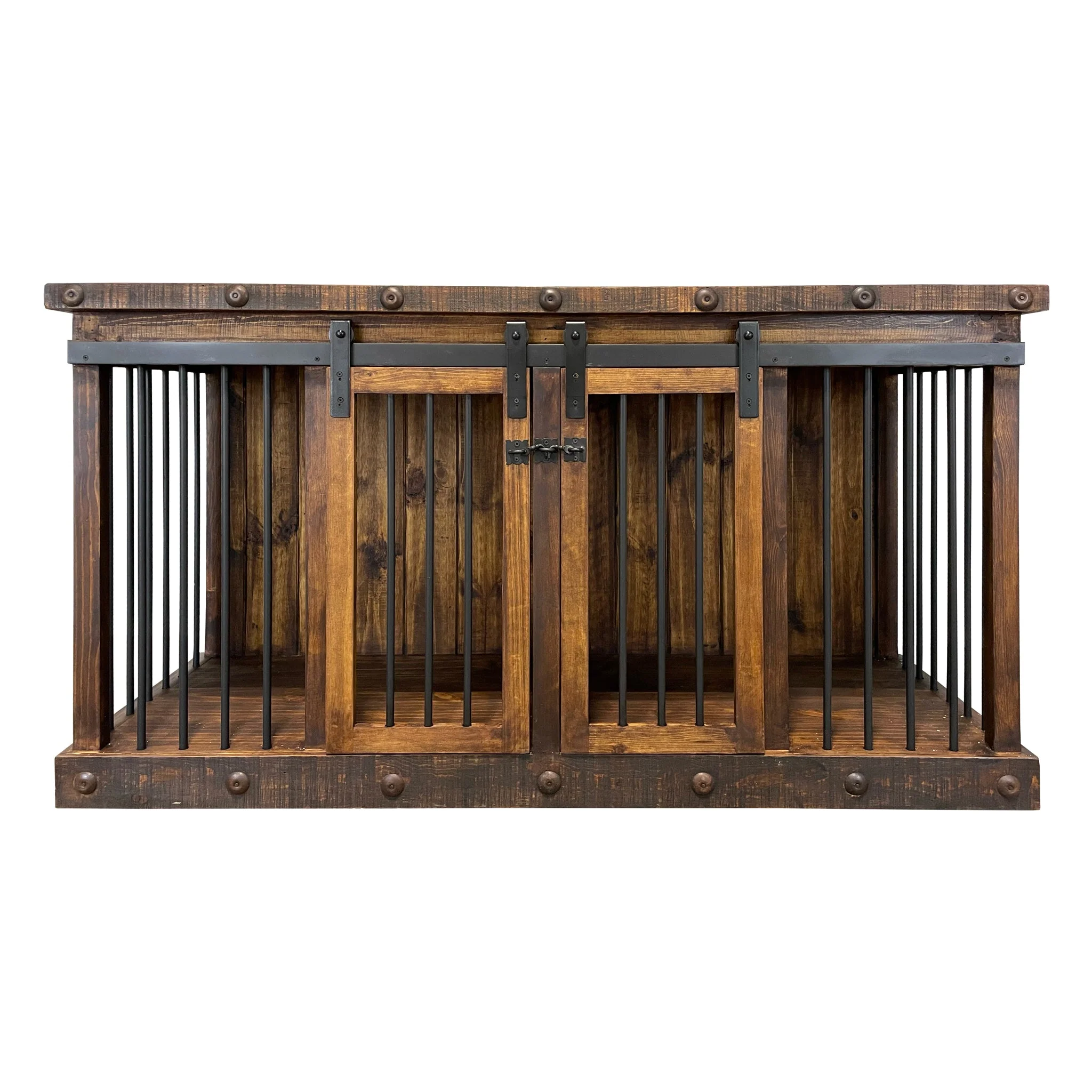 Oasis Medium Dog Rustic Wood Kennel - Image 2