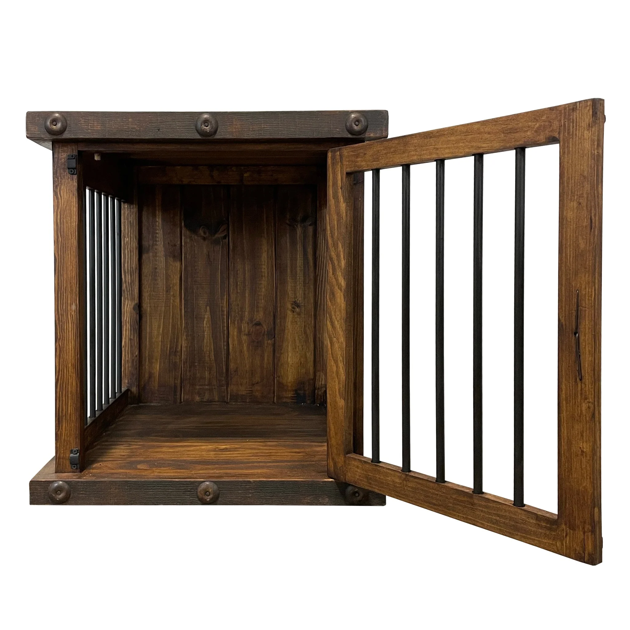 Oasis Small Rustic Dog Wood Kennel in Dark Wax - Image 3