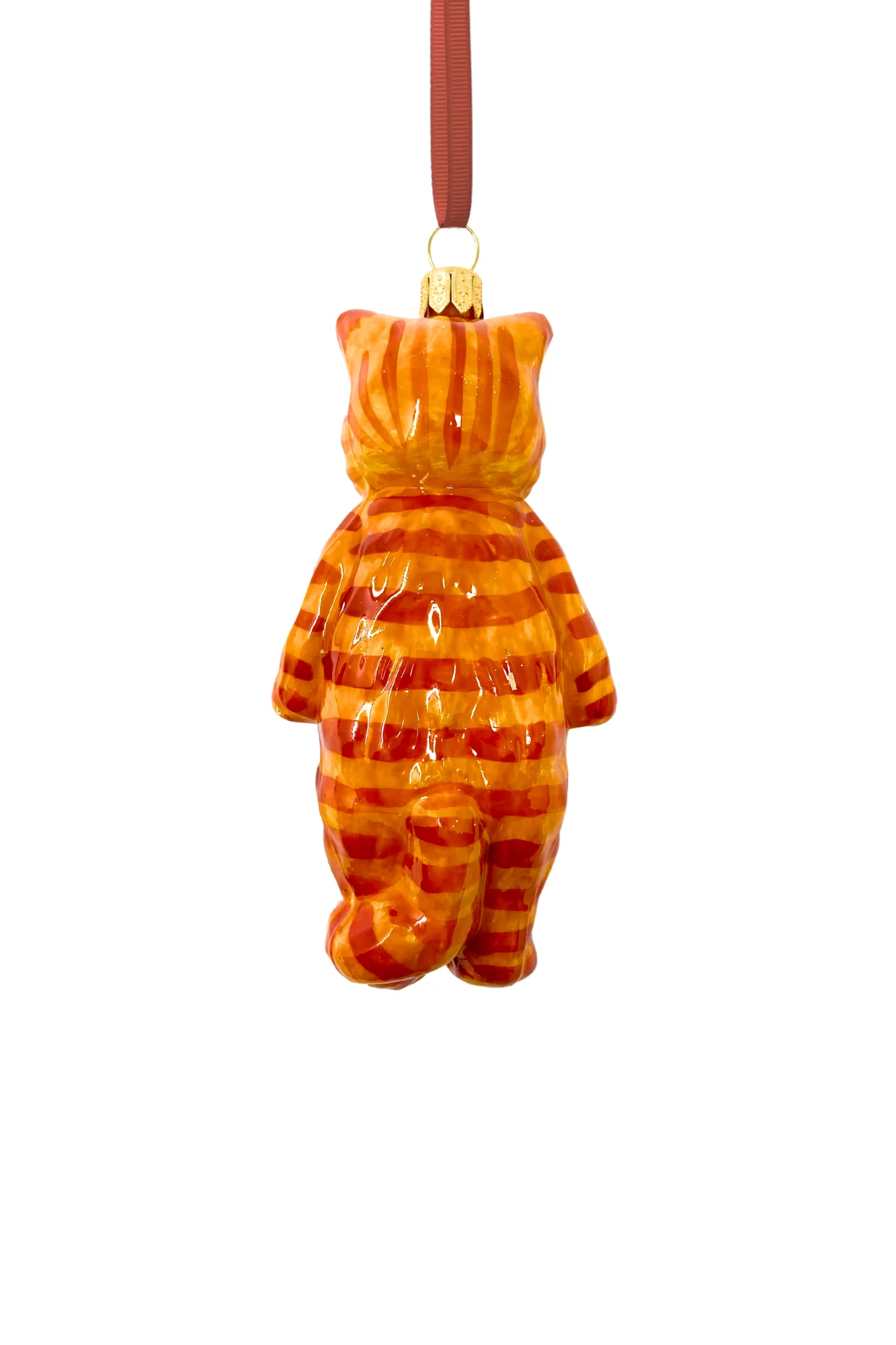 Oliver Ginger Cat Glass Ornament - Image 2