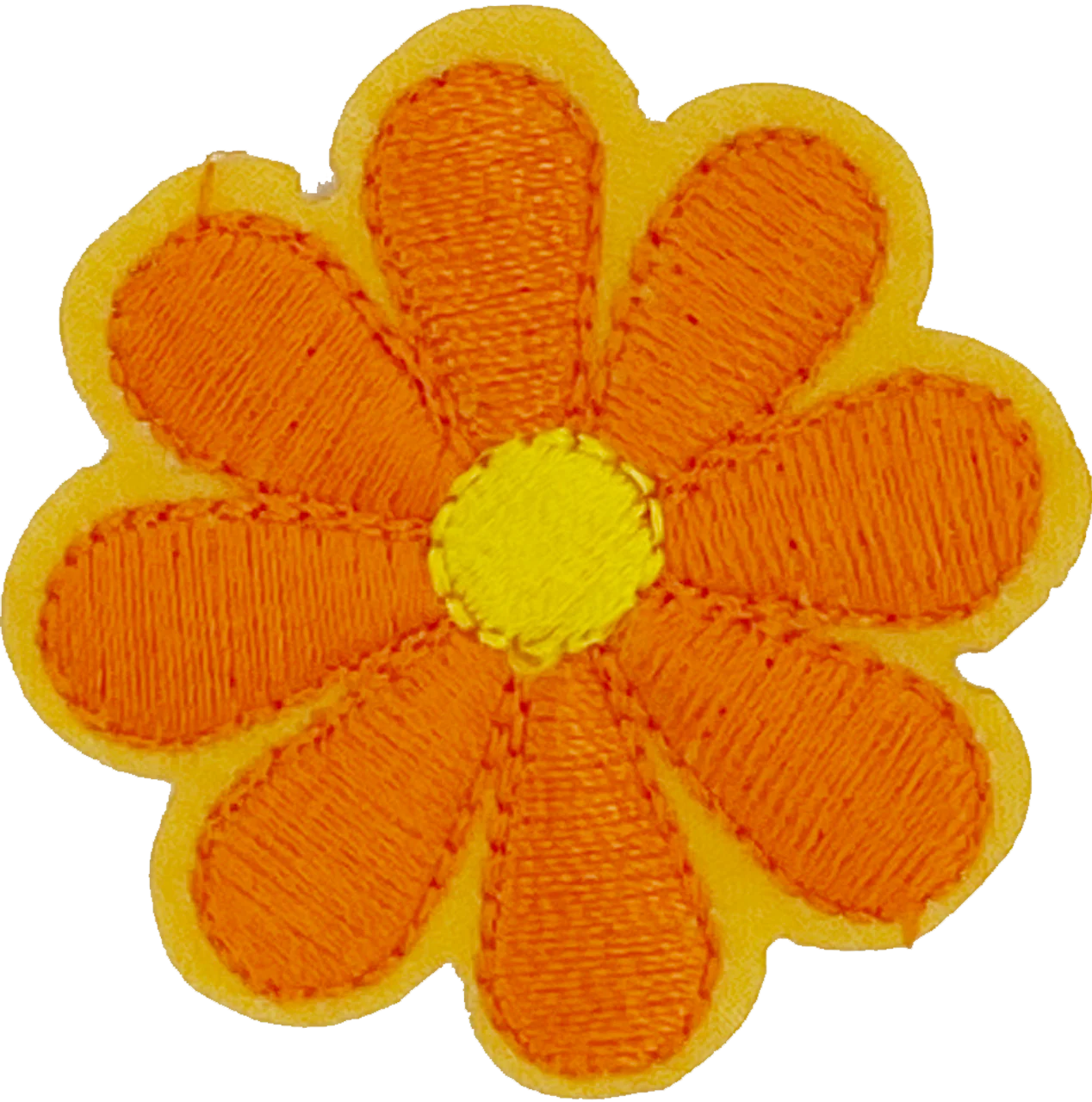 Orange Daisy 8 Petal Flower - Patch