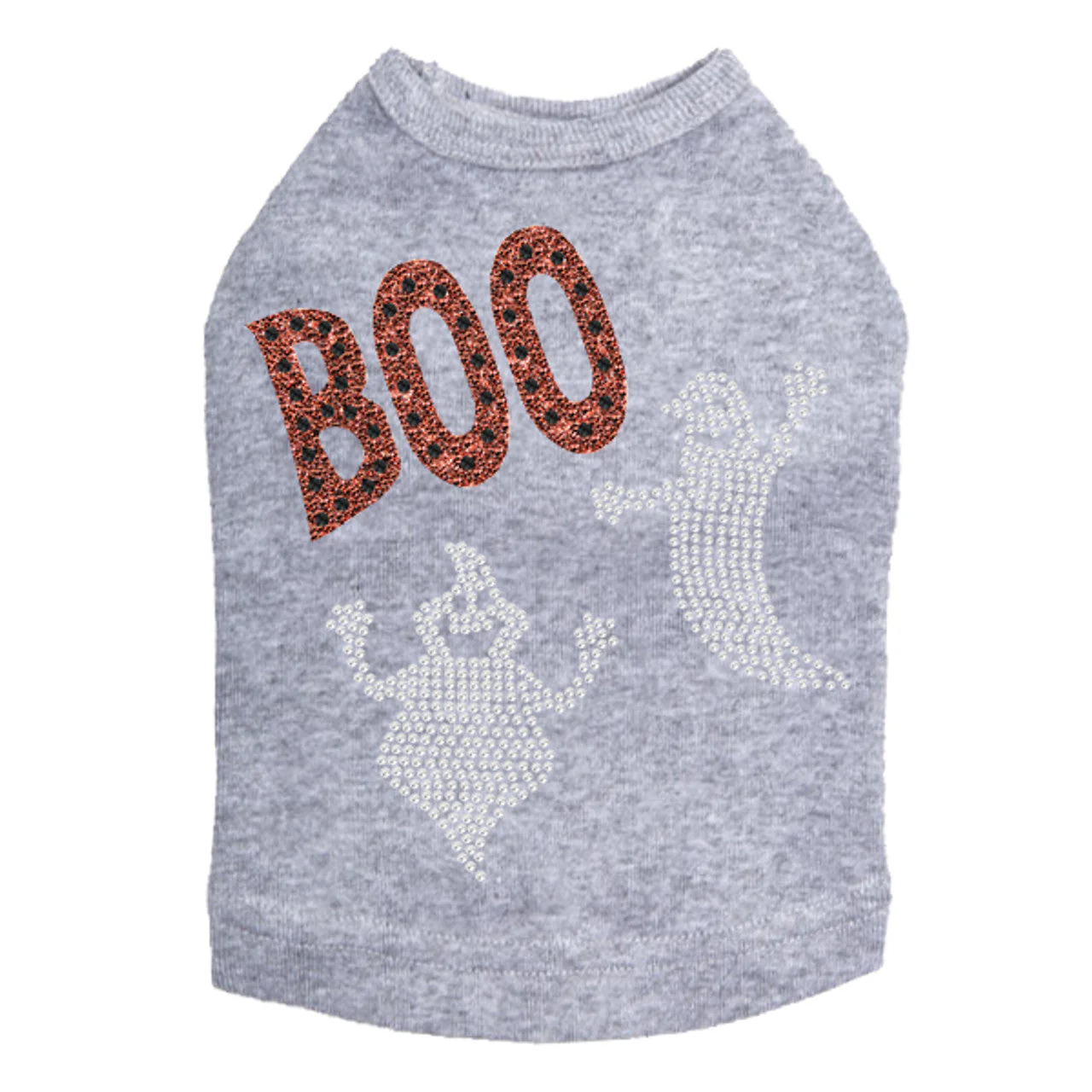 Orange Glitter Boo with Rhinestone Ghost - Dog Tank - Image 13