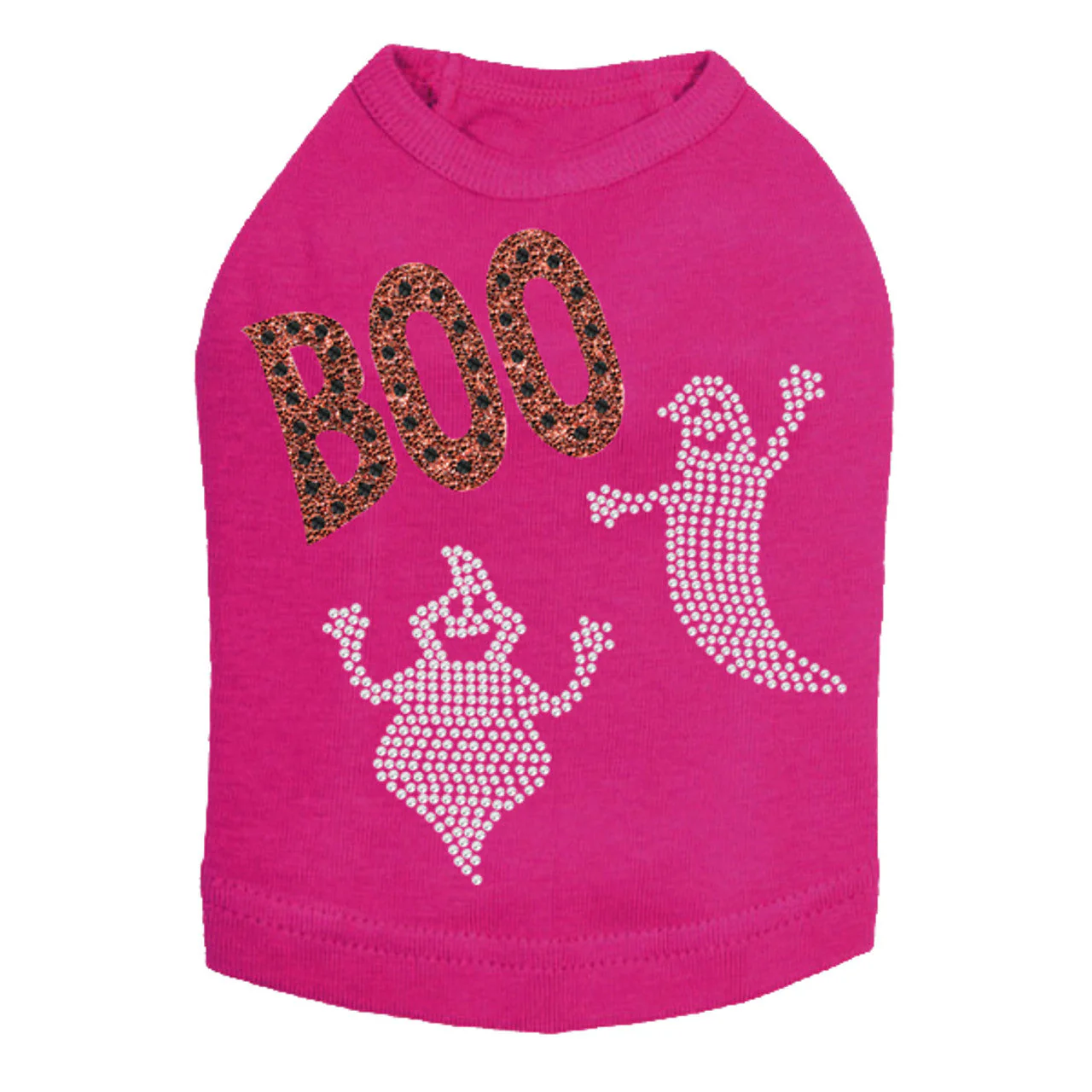 Orange Glitter Boo with Rhinestone Ghost - Dog Tank - Image 6