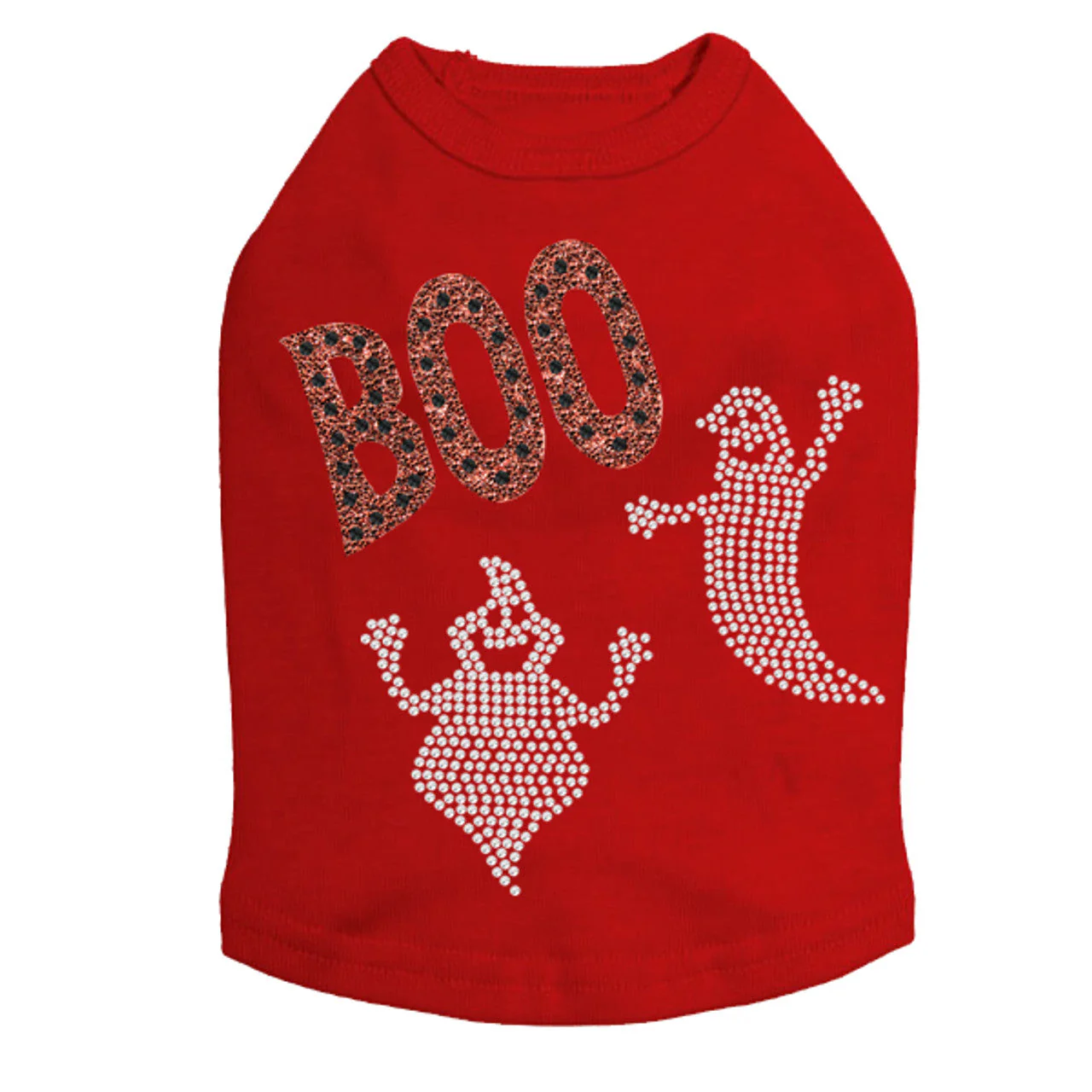 Orange Glitter Boo with Rhinestone Ghost - Dog Tank - Image 8