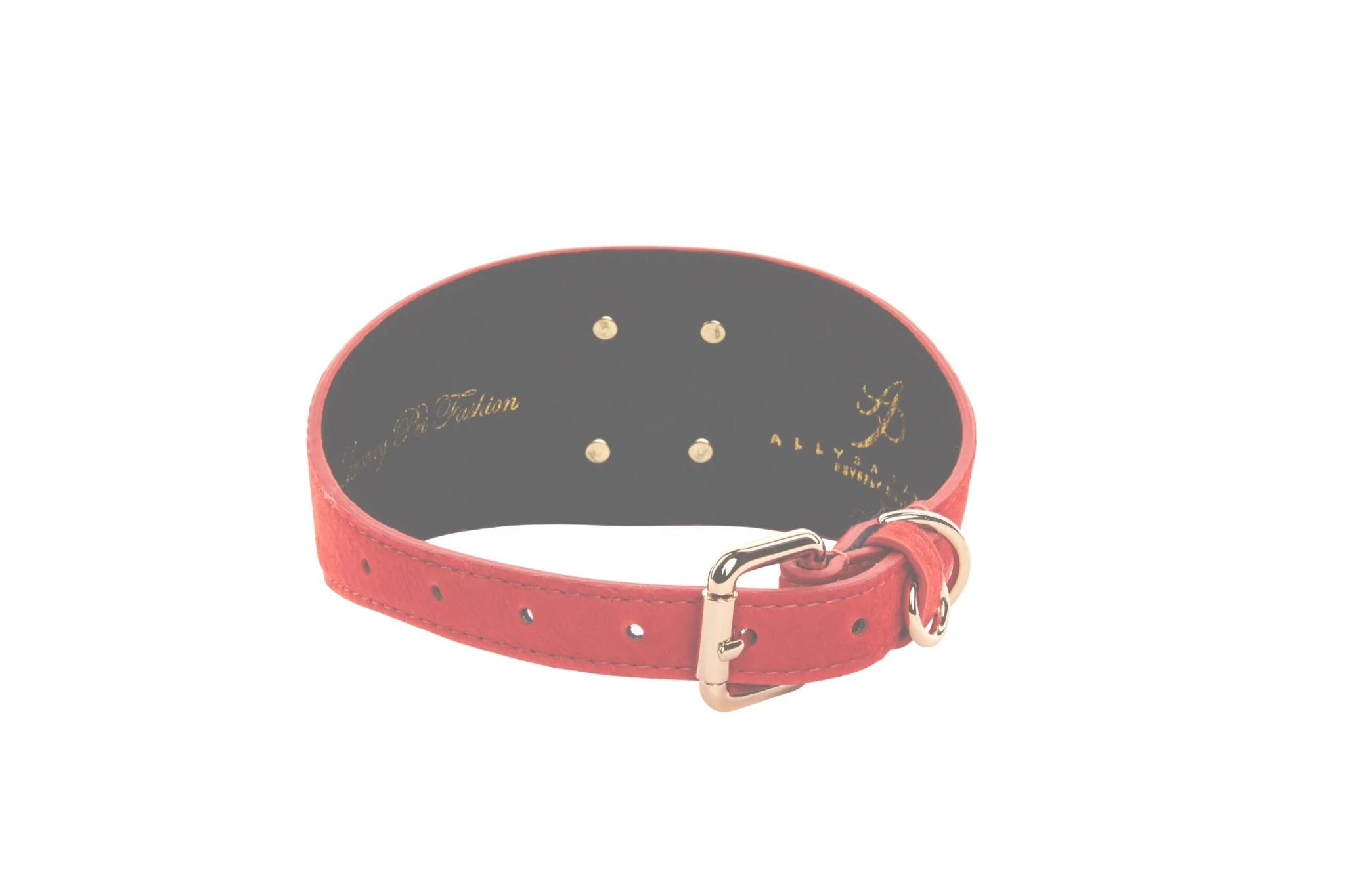 Orange Hair On Hide Italian Leather With Our Large Gold Custom Rivet - Image 3