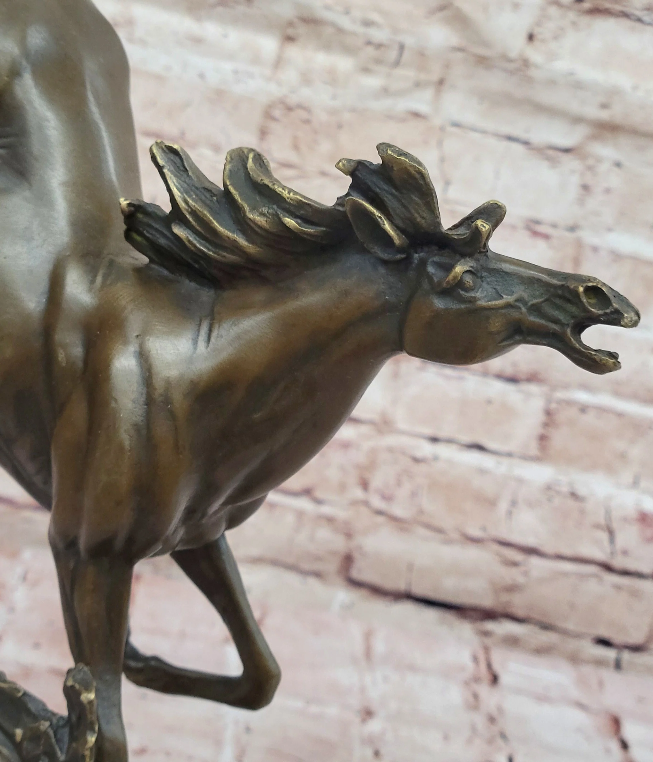 Original Milo Art Deco Wild Horse Bronze Sculpture Hot Cast Marble Base Figure - Image 8