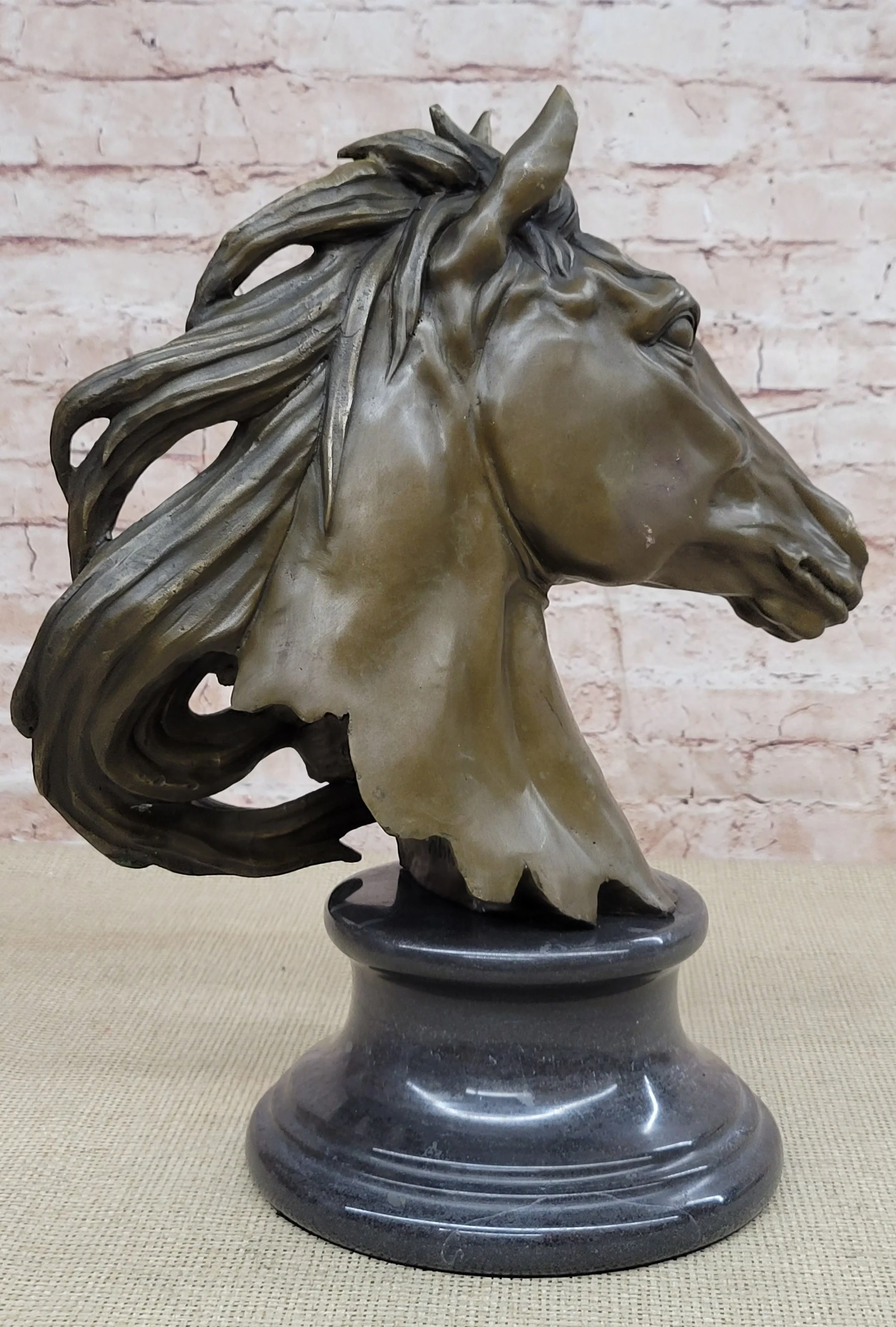 Original Milo Gorgeous Bust Horse Head Bronze Sculpture Art Deco Figurine Figure - Image 5