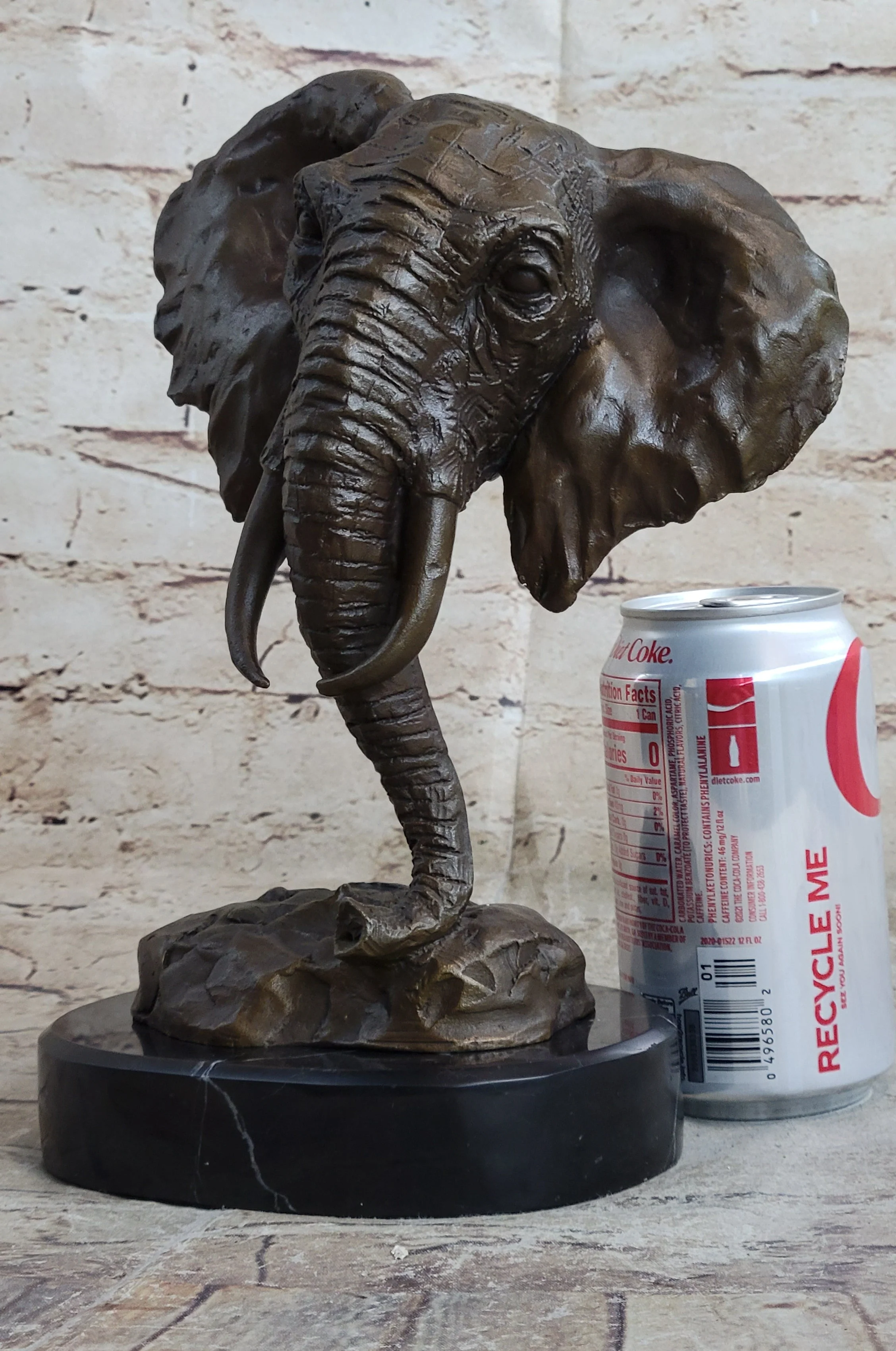 Original Milo Large Elephant Bust Bronze Sculpture Statue Wildlife Safari Decor - Image 2