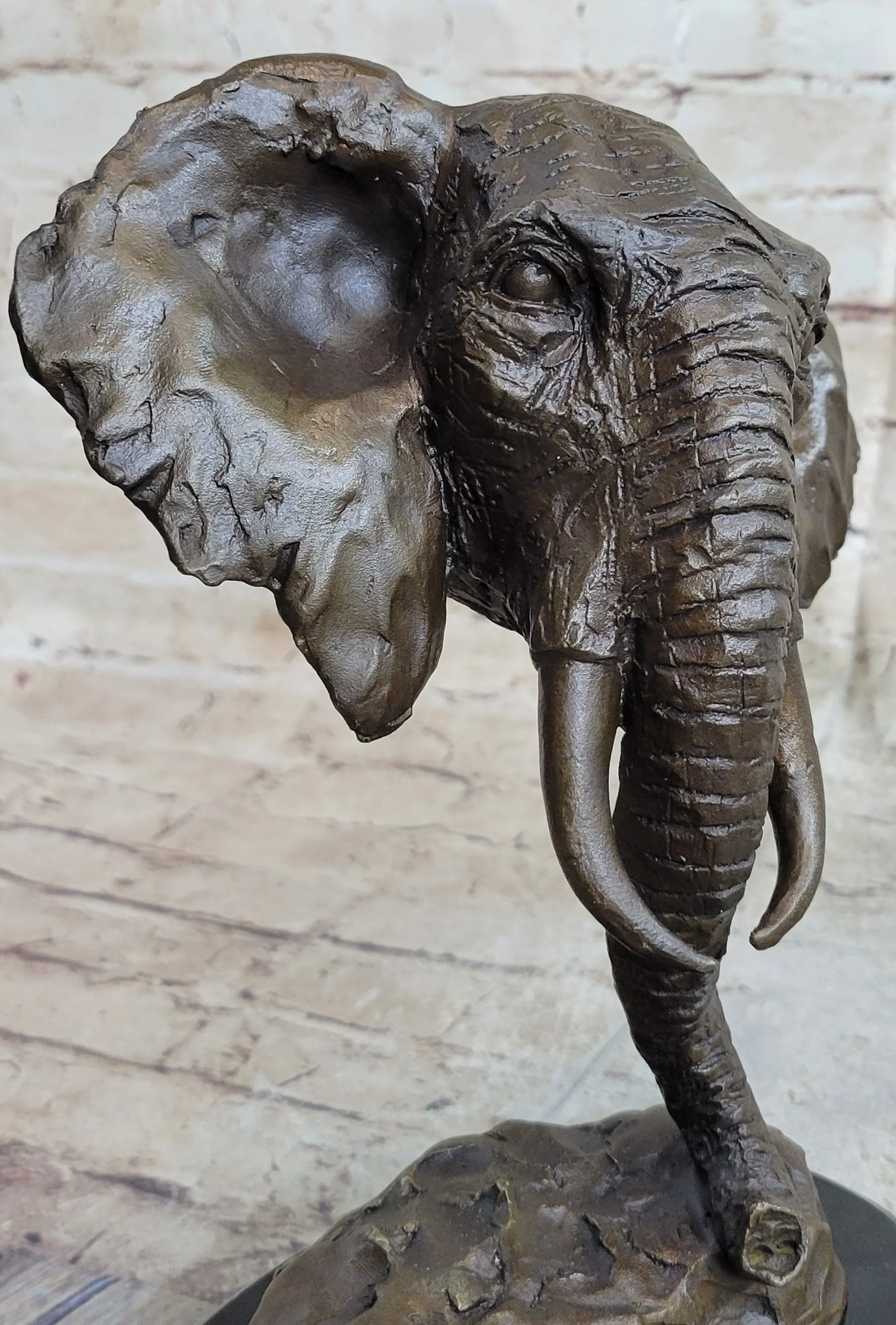 Original Milo Large Elephant Bust Bronze Sculpture Statue Wildlife Safari Decor - Image 7