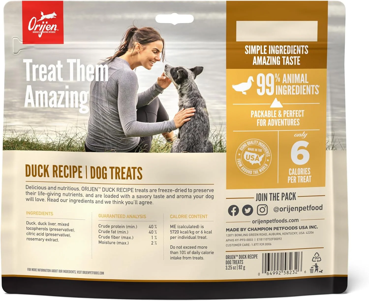 Orijen Duck Freeze Dried Dog Treats (3.25oz) - Image 2