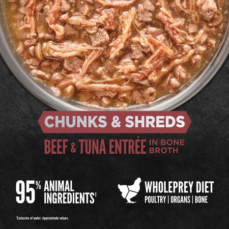 Orijen Grain Free Chunks & Shreds Beef & Tuna Wet Cat Food (3oz) - Image 2