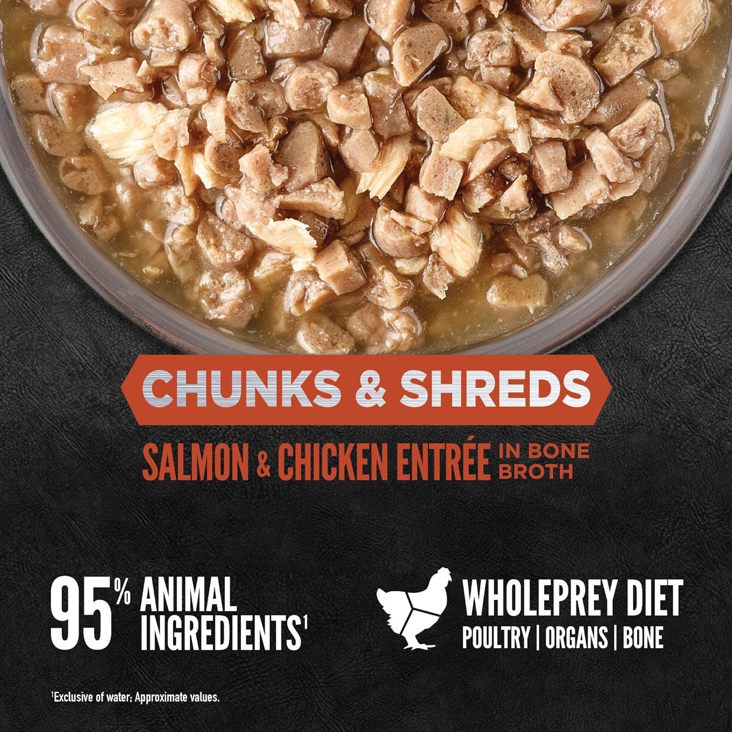 Orijen Grain Free Chunks & Shreds, Salmon & Chicken Wet Cat Food (3oz) - Image 2