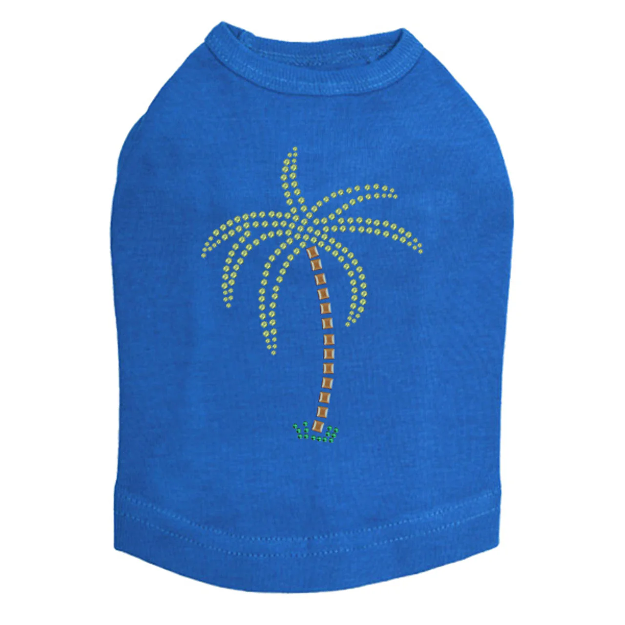 Palm Tree (Green Rhinestones) - Dog Tank - Image 7