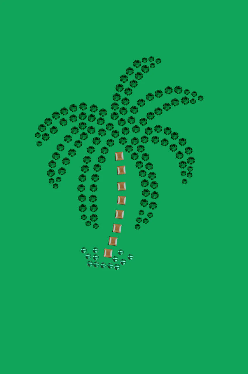 Palm Tree (Green Rhinestones - Small) - Bandanna - Image 14