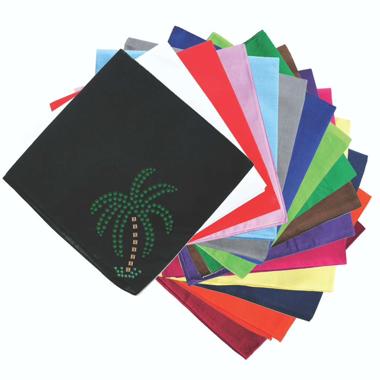 Palm Tree (Green Rhinestones - Small) - Bandanna - Image 2