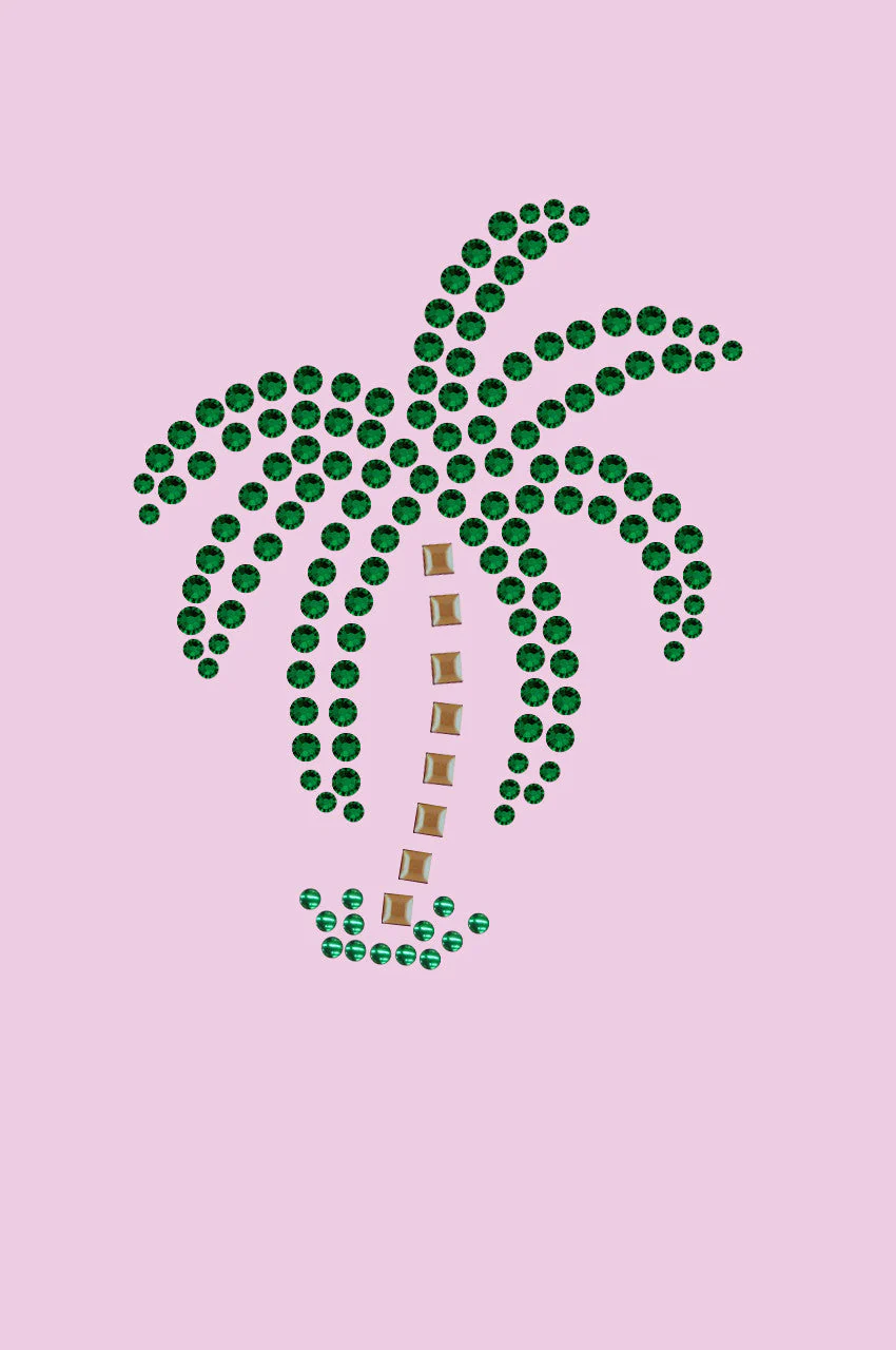 Palm Tree (Green Rhinestones - Small) - Bandanna - Image 3