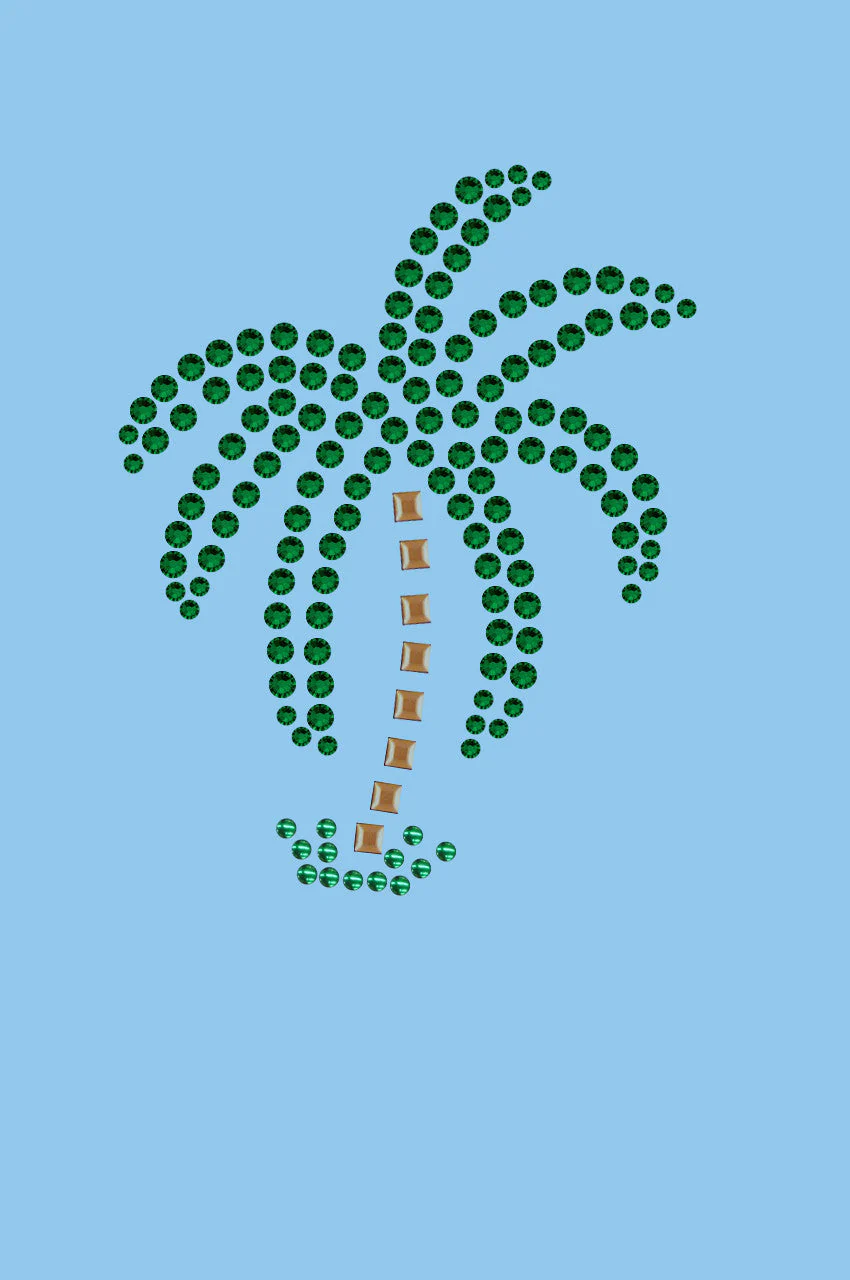 Palm Tree (Green Rhinestones - Small) - Bandanna - Image 4
