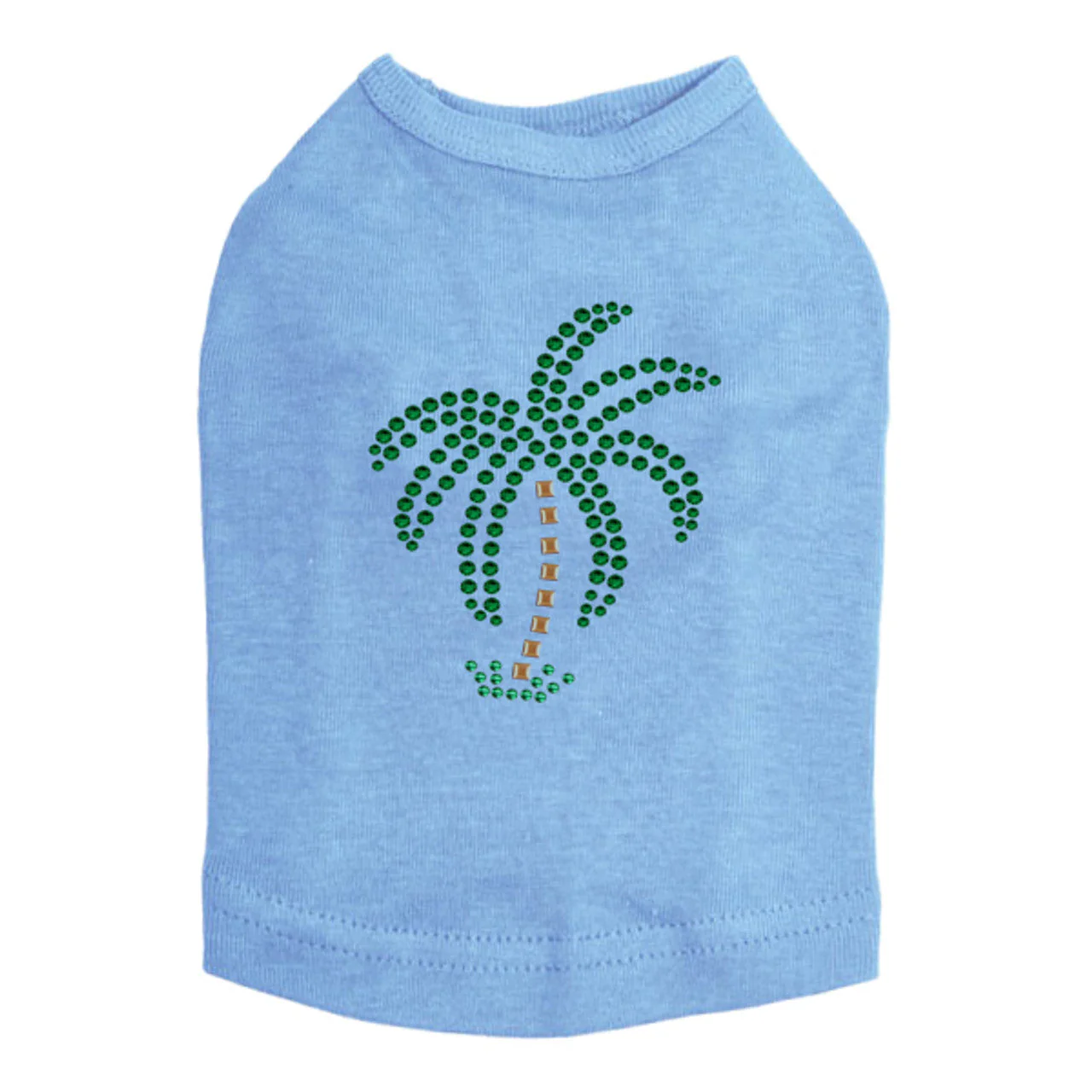Palm Tree (Green Rhinestones - Small) - Dog Tank - Image 10