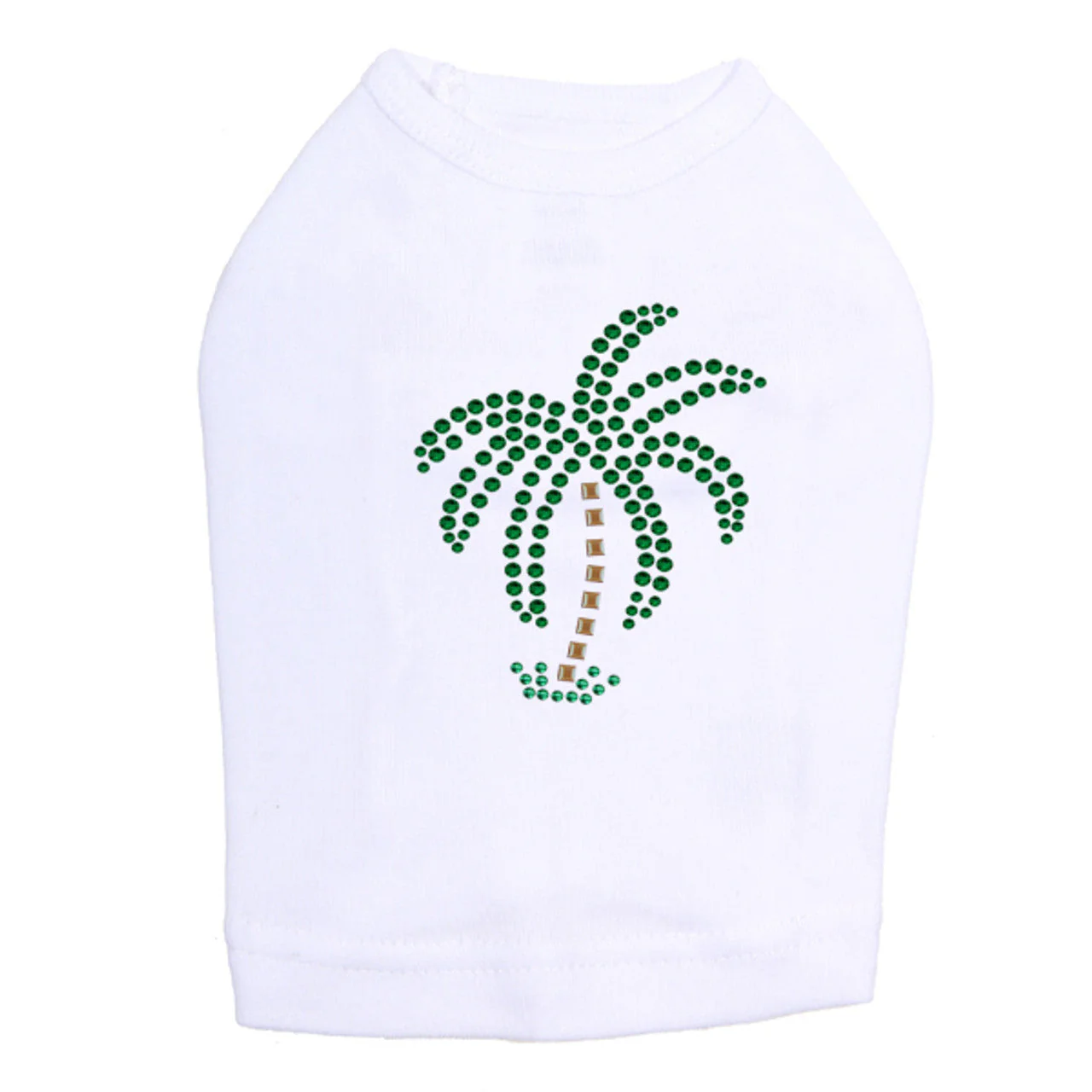 Palm Tree (Green Rhinestones - Small) - Dog Tank - Image 13