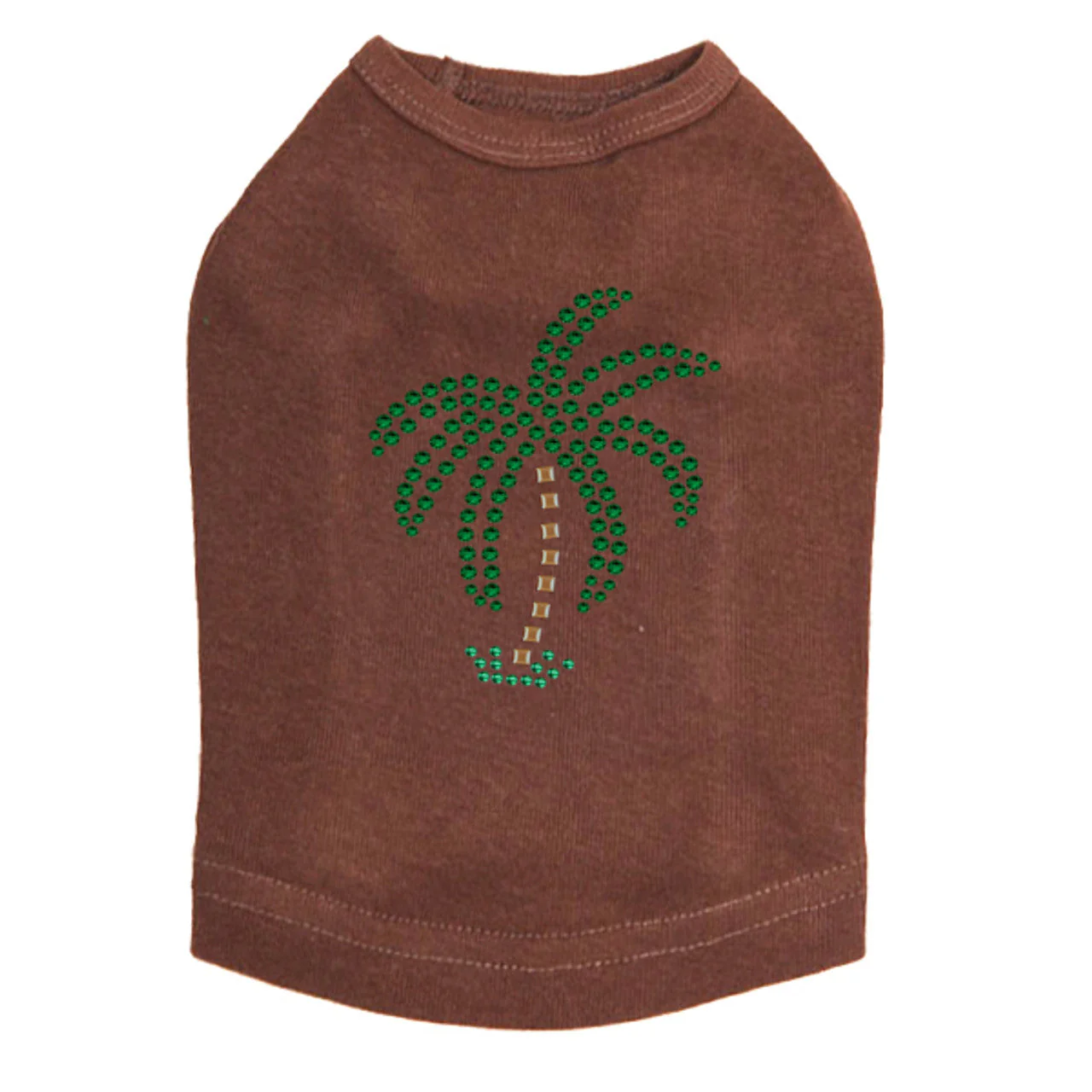 Palm Tree (Green Rhinestones - Small) - Dog Tank - Image 14