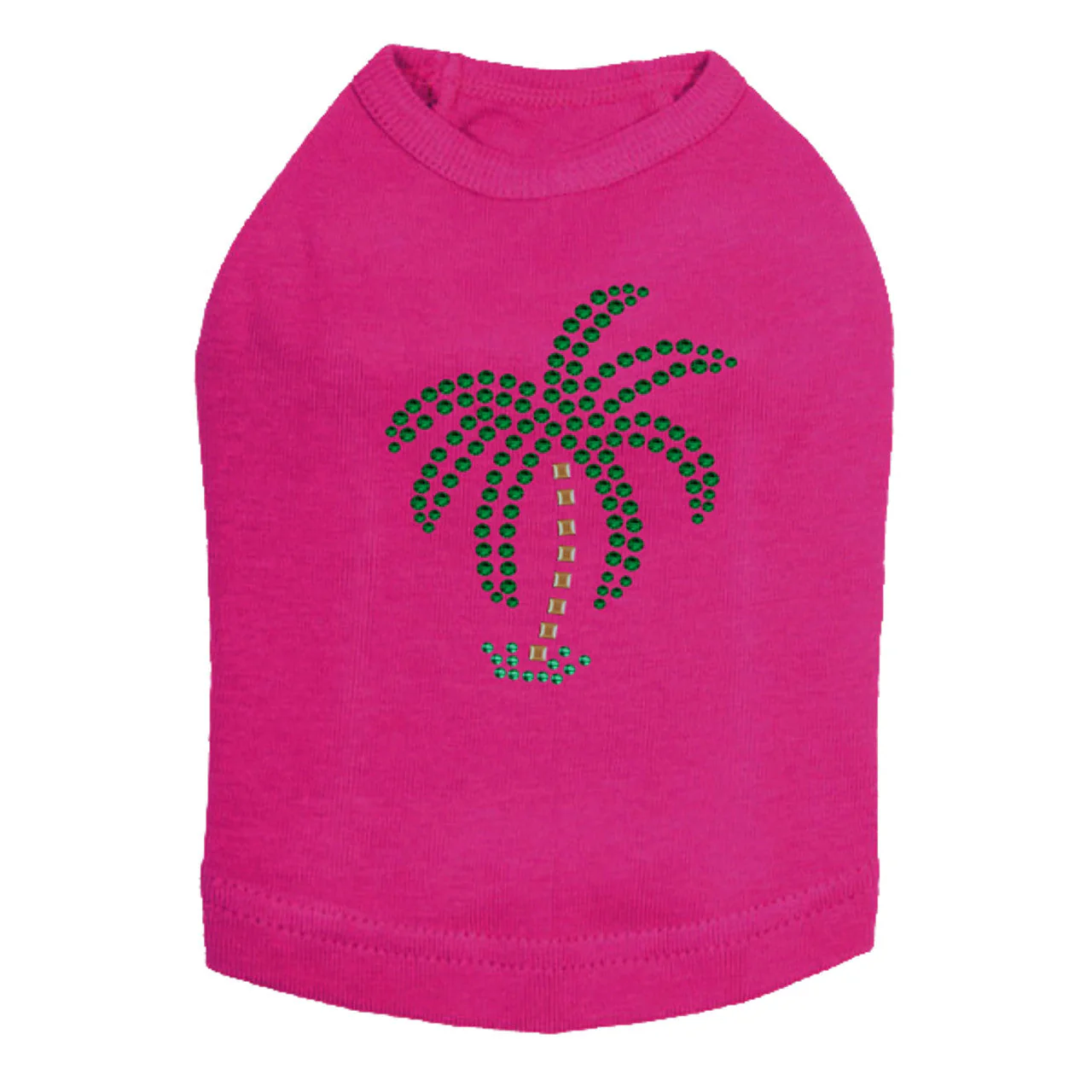 Palm Tree (Green Rhinestones - Small) - Dog Tank - Image 6