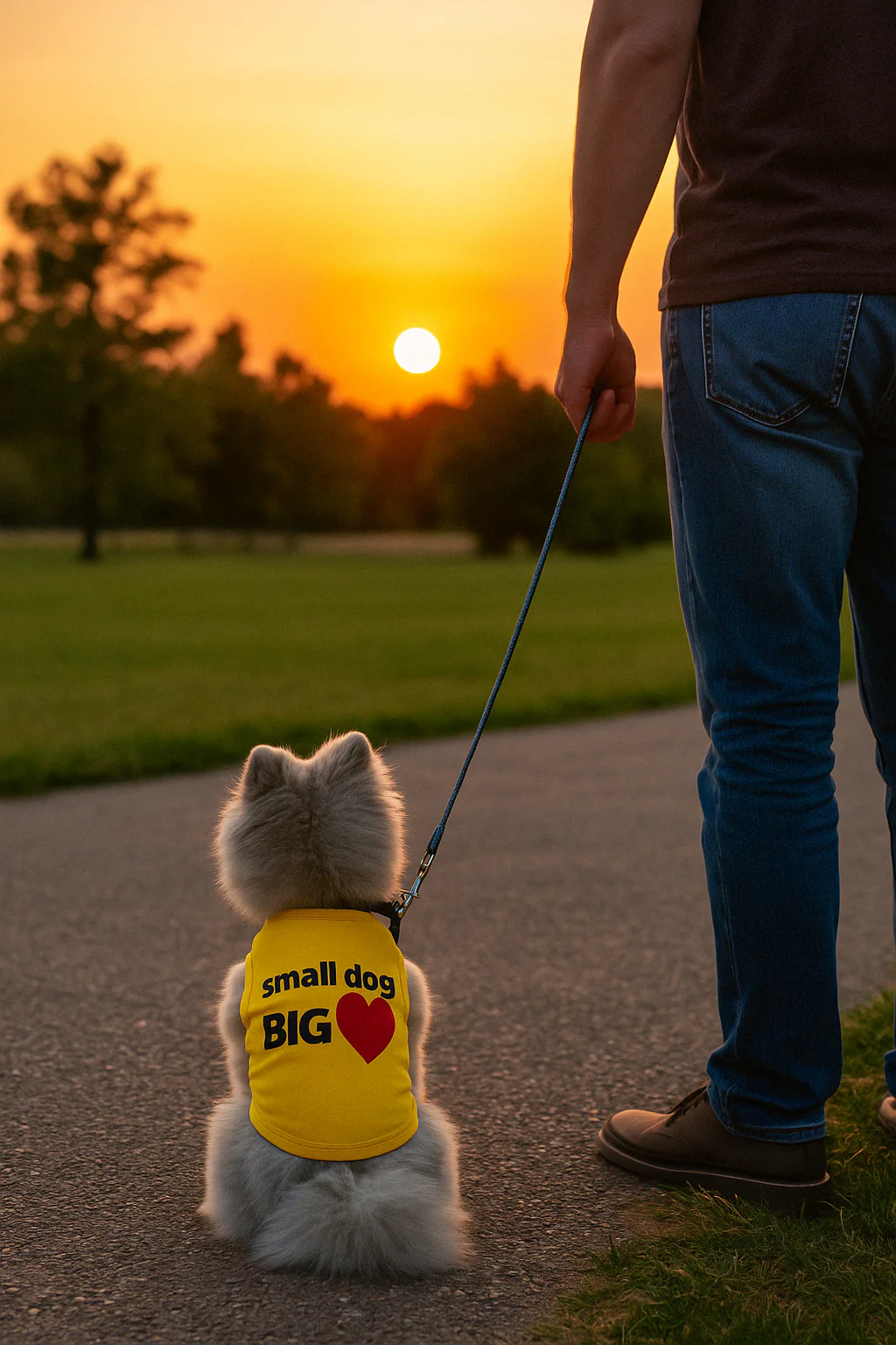 Parisian Pet Big Heart Slogan Dog T-Shirt-Yellow - Image 5