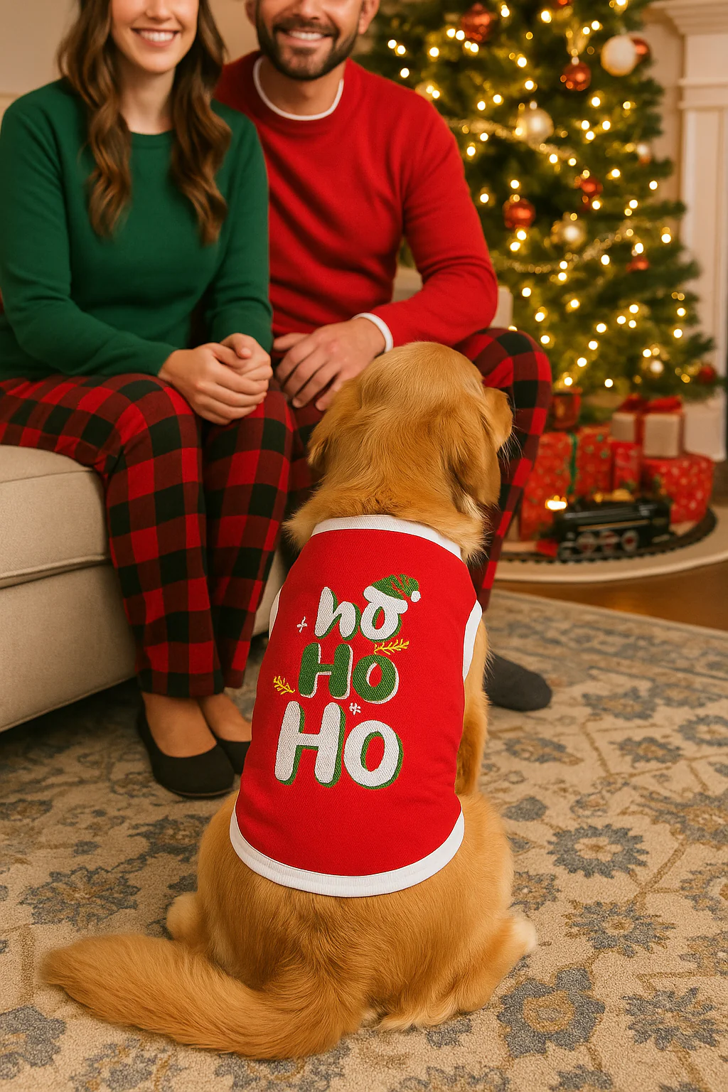 Parisian Pet Ho Ho Ho Pet Holiday Shirt-Red - Image 3