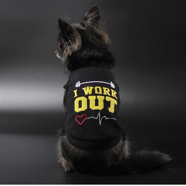 Parisian Pet I Work Out Trendy Dog Apparel-Black - Image 3