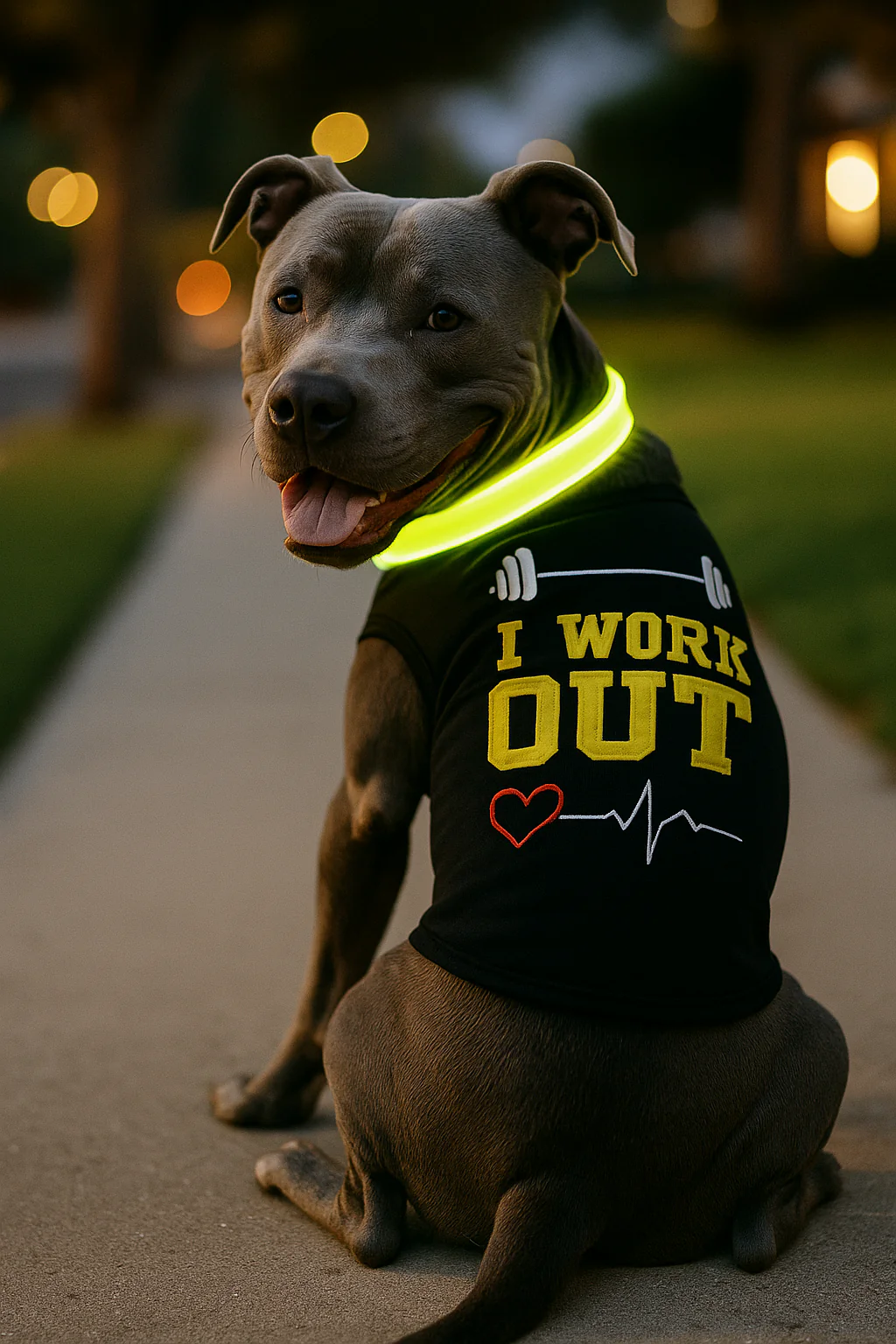 Parisian Pet I Work Out Trendy Dog Apparel-Black - Image 5
