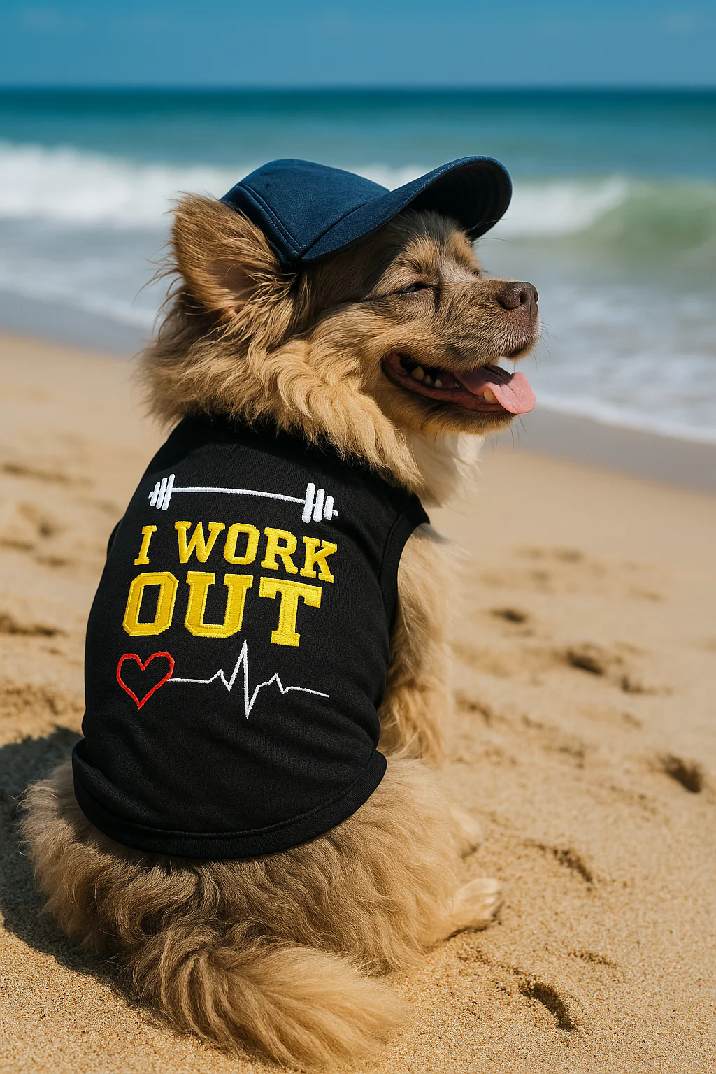 Parisian Pet I Work Out Trendy Dog Apparel-Black - Image 7