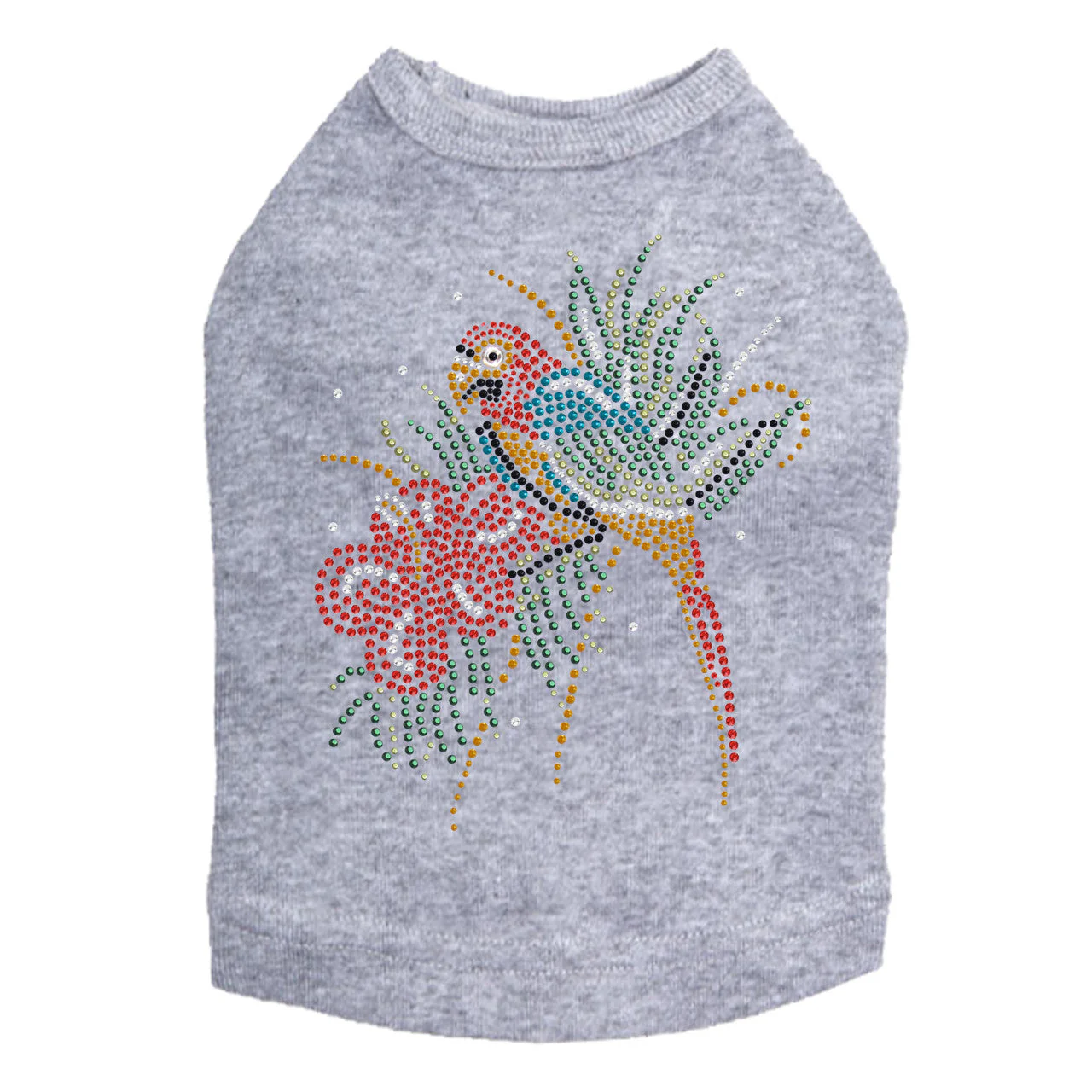 Parrot with Hibiscus - Dog Tank - Image 12