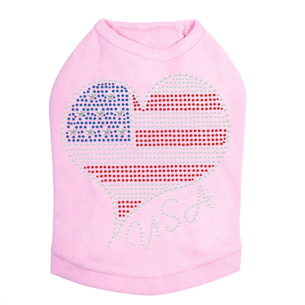 Patriotic American Heart 3 - Dog Tank - Image 2