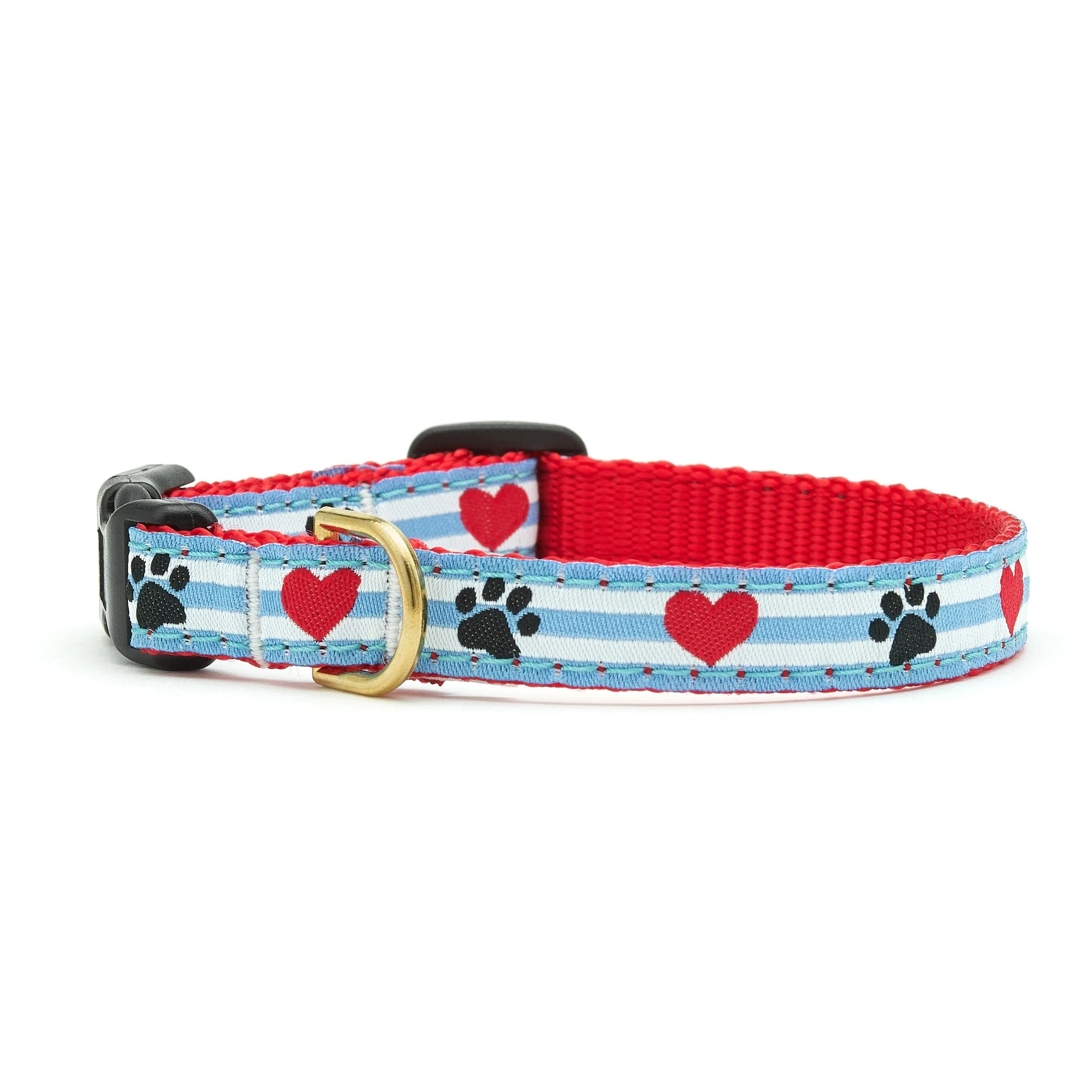Up Country Pawprint Stripe Made in USA Dog Collar