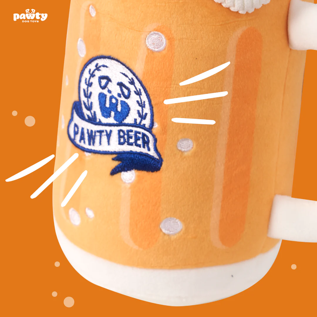 Pet Toy: PAWTY BEER PLUSH DOG TOY - Image 4